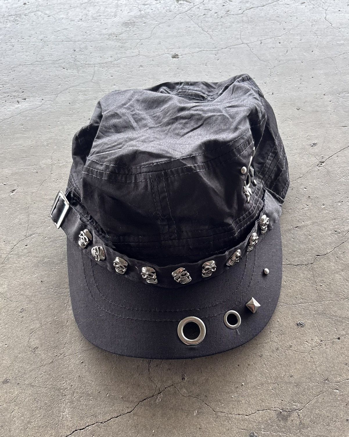 If Six Was Nine Skull Studed Cadet Hats Black Size ONE SIZE - 2 Thumbnail