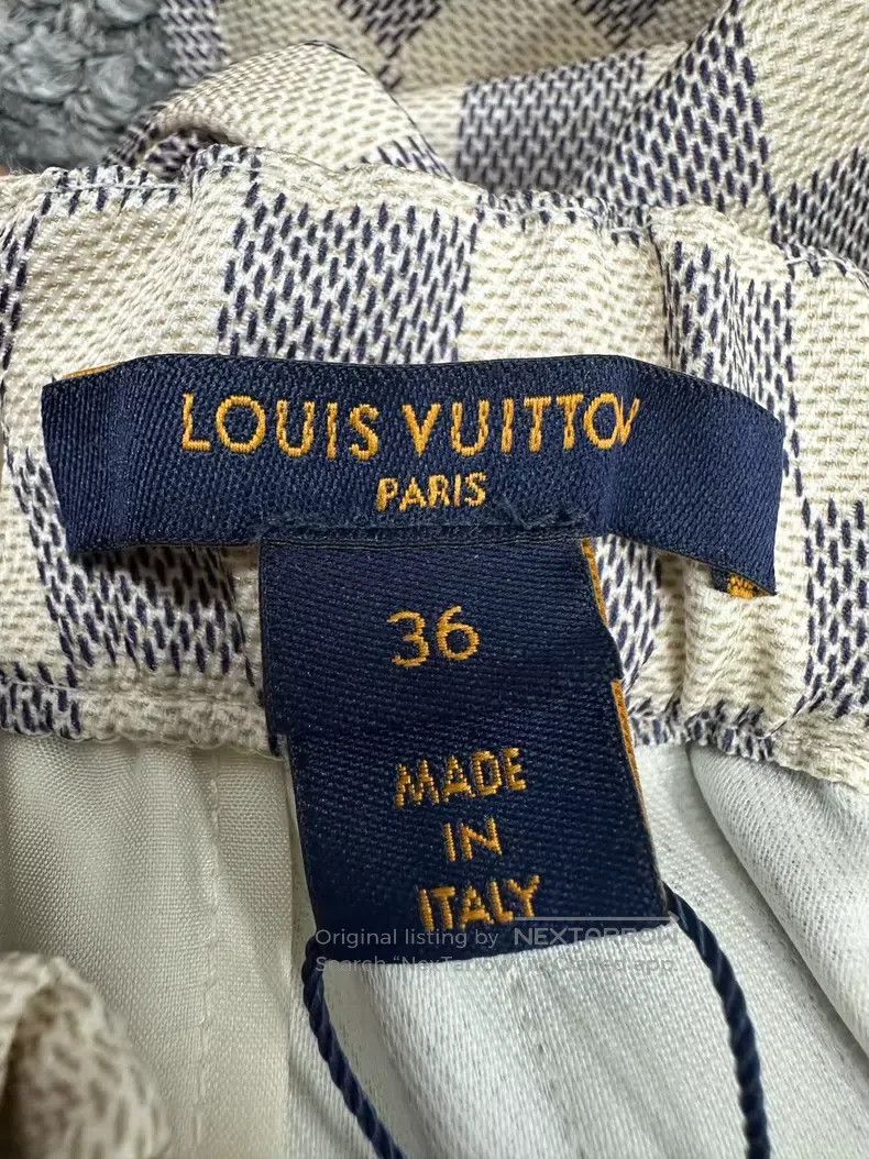 Louis Vuitton Louis Vuitton Off-white checkerboard printed nylon shorts Size US 36 / EU 52 - 3 Thumbnail