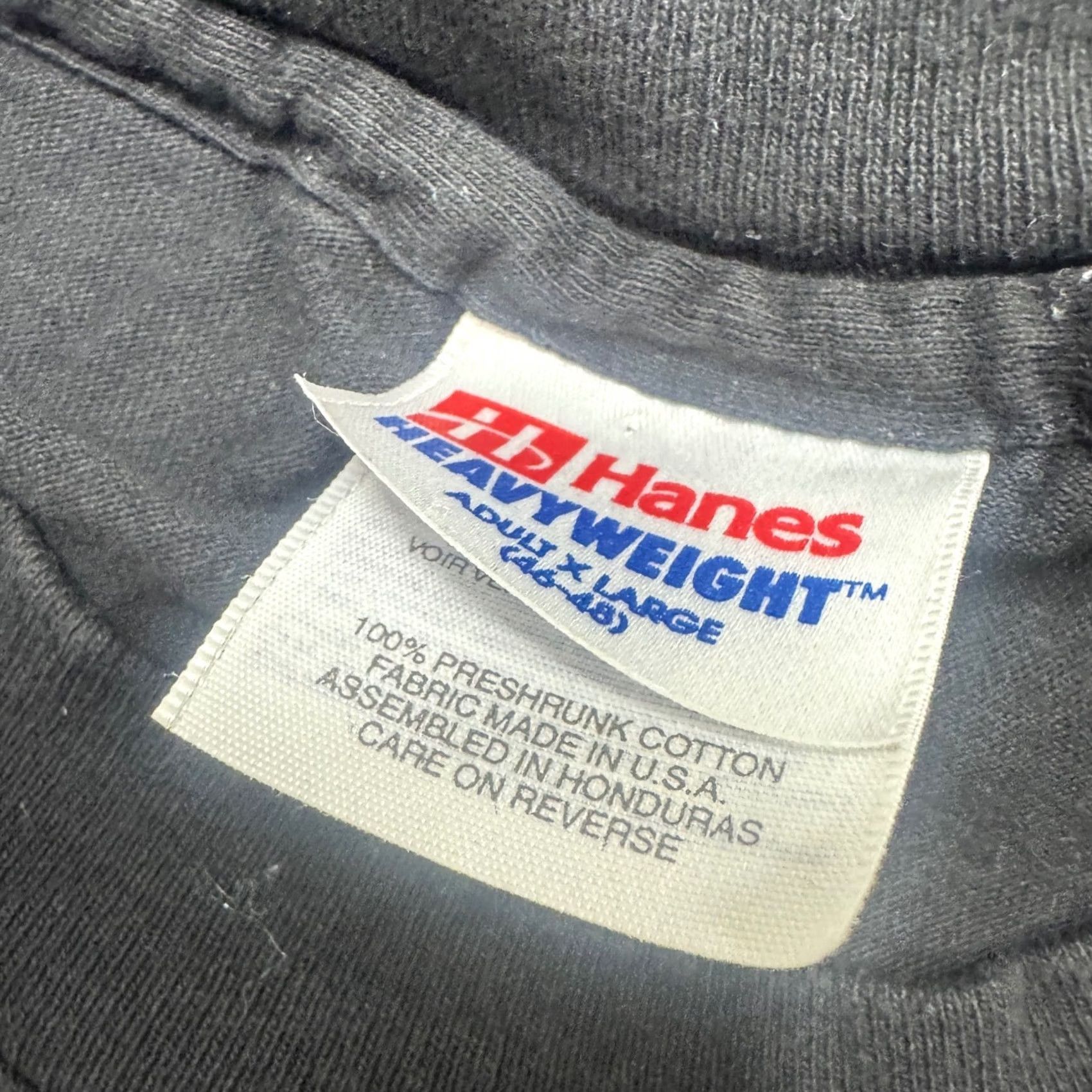Hanes VINTAGE Hanes T-shirt Mens XL Black Faded 90's Phone Promo Qualcomm USA Made Green Distressing/Flaw Details Professed Size US XL / EU 56 / 4 - 3 Thumbnail