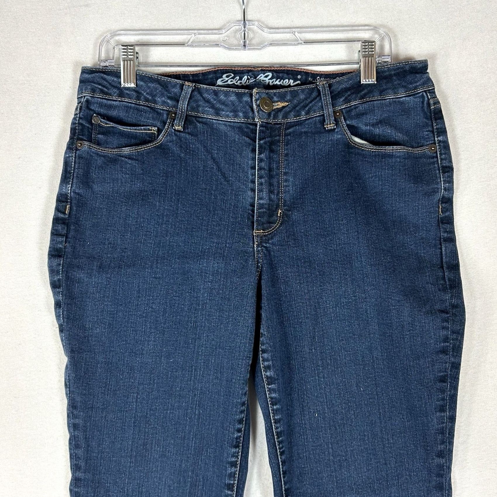 Eddie Bauer Eddie Bauer Jeans Womens 12S Straight Denim Blue Dark Wash Mid Rise 5-Pocket Size 34" / US 12 / IT 48 - 2 Thumbnail