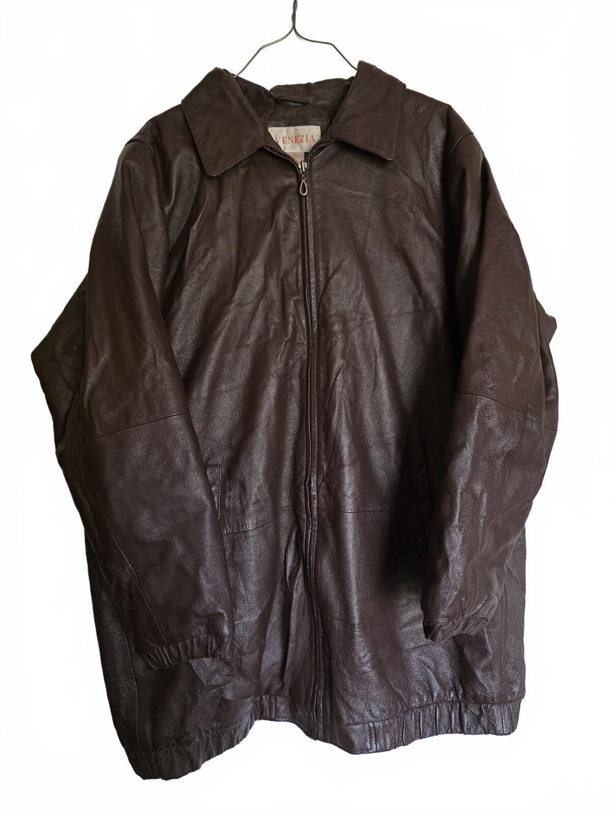Barena Venezia Vintage Venezia Genuine Leather Brown Long Jacket Size 18W Size XXL / US 16-18 / IT 52-54 - 9 Thumbnail