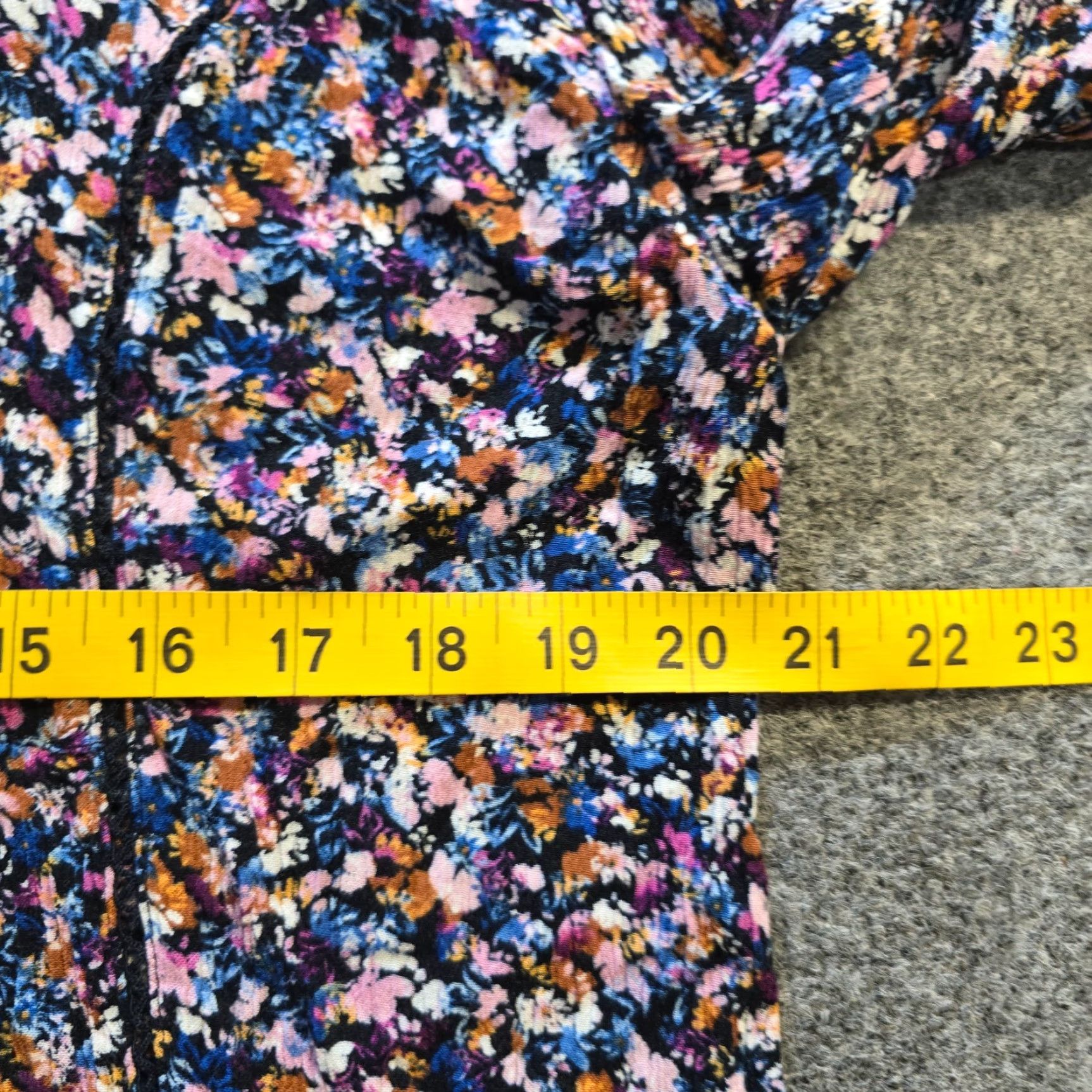 J. Jill J Jill Top Womens Large Petite Blue Floral Button Up Flare Sleeve Boho Shirt Size L / US 10 / IT 46 - 5 Thumbnail