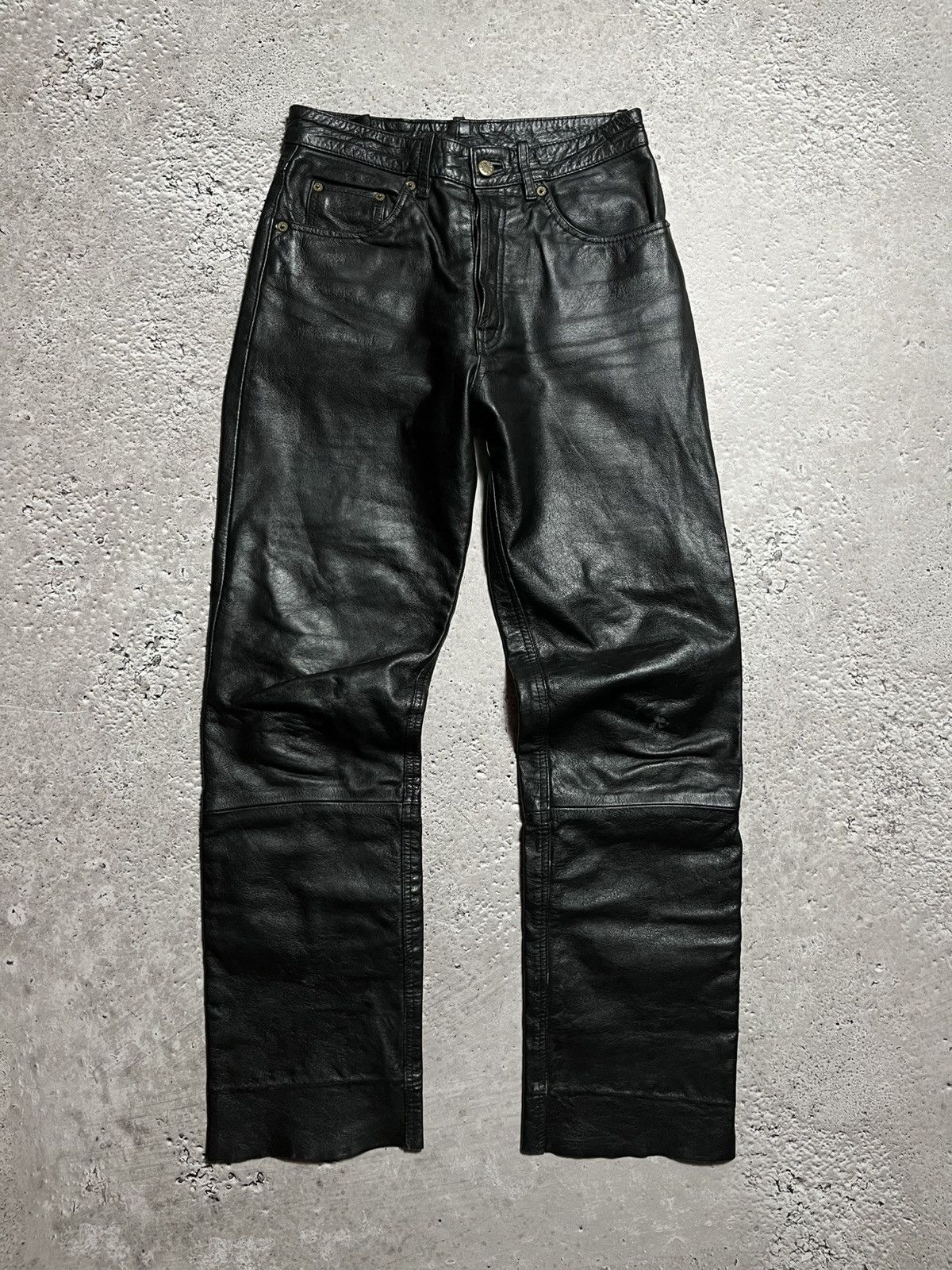 Japanese Brand × Leather Vintage Black Avant-Garde Real Leather Pants with Edgy Style Size US 30 / EU 46 - 9 Thumbnail