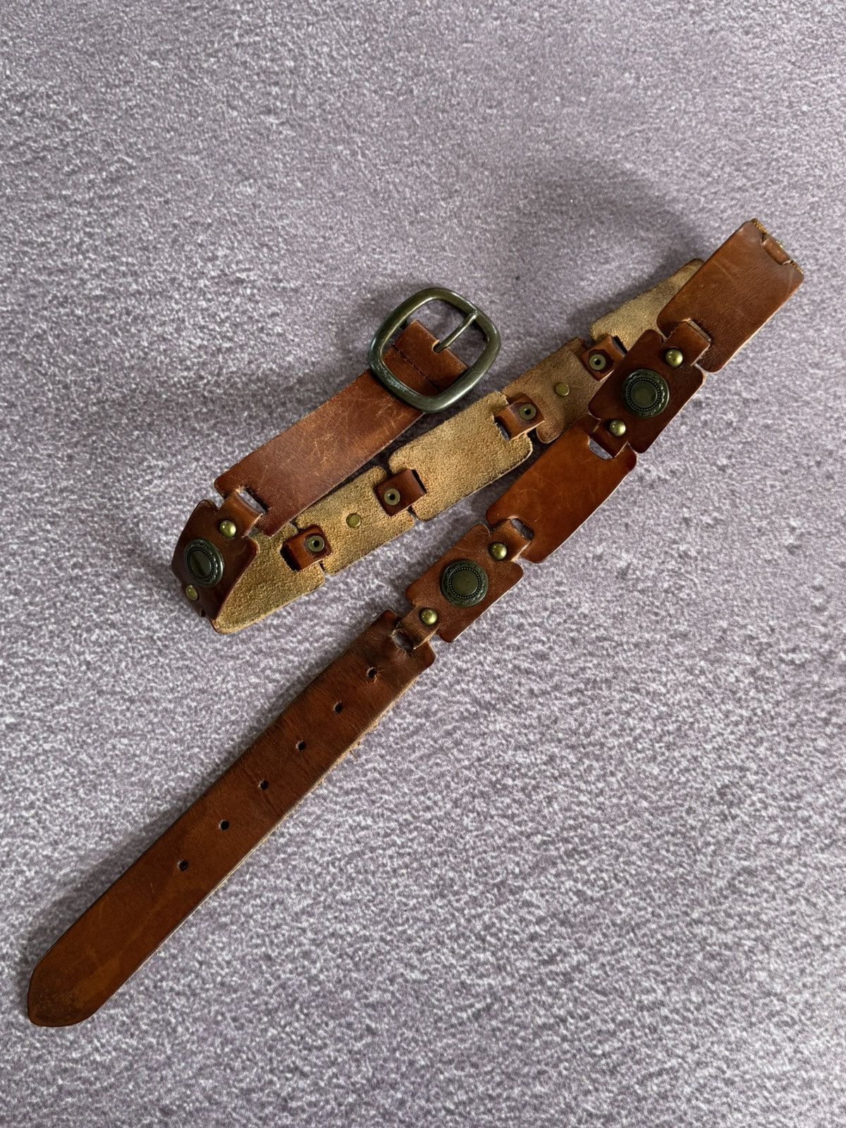 If Six Was Nine Vintage Brown Leather Glamour 00s Western Vibe Belt Size ONE SIZE - 1 Thumbnail