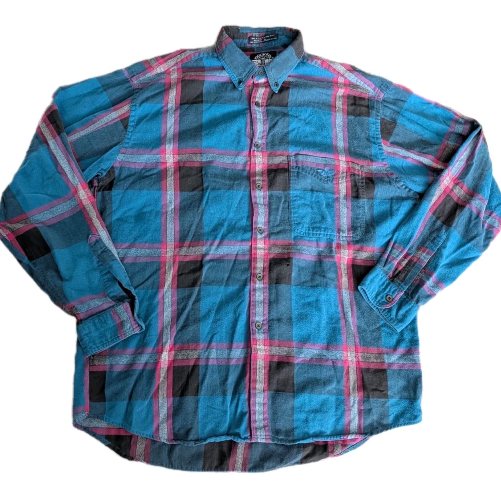 Dockers VINTAGE Dockers Shirt Mens L Blue Red Plaid Button-Down Cotton Long Sleeve 90s Casual Size US L / EU 52-54 / 3 - 2 Thumbnail