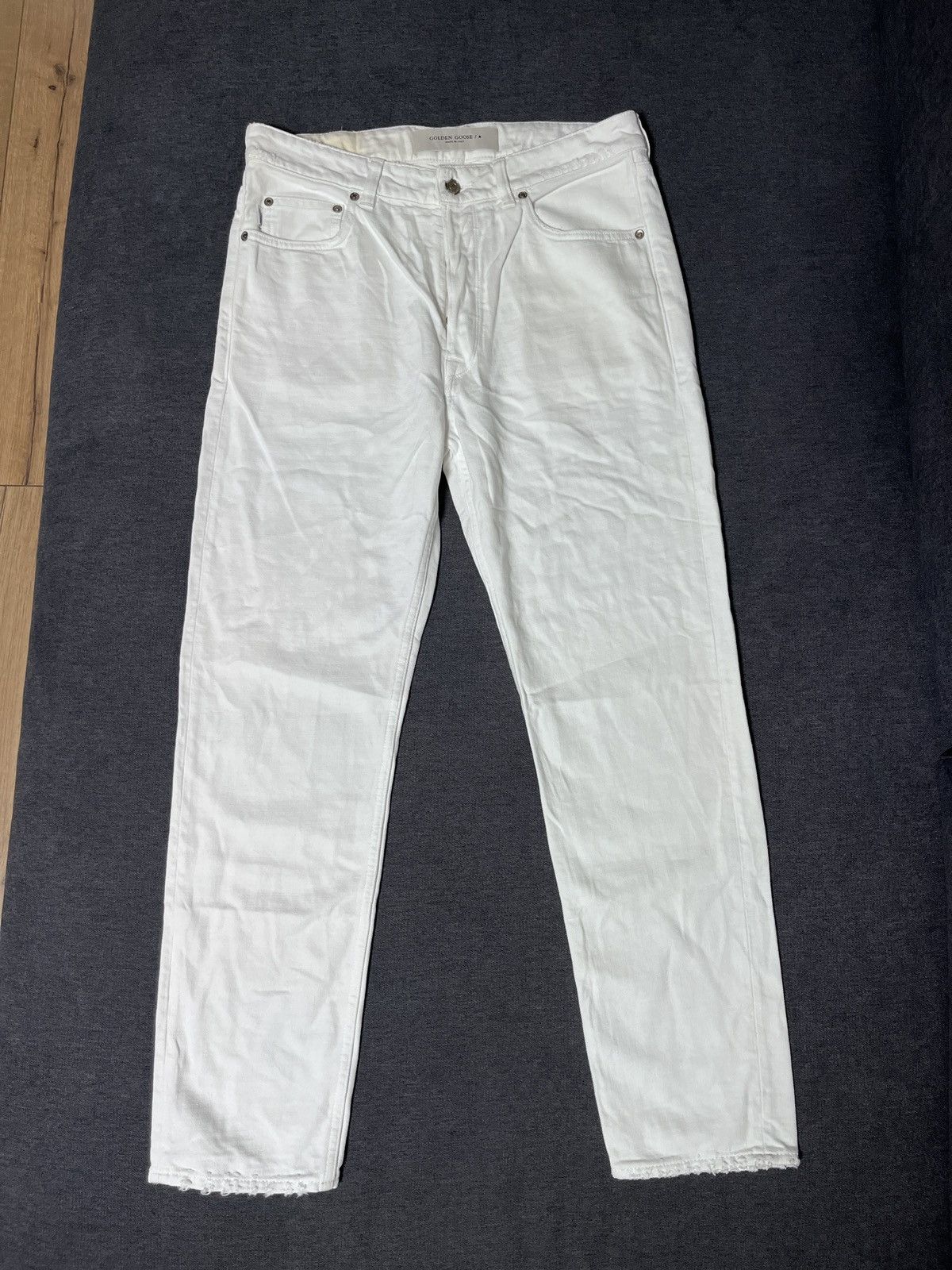Golden Goose Golden Goose Distressed White Jeans Size US 31 - 1 Thumbnail