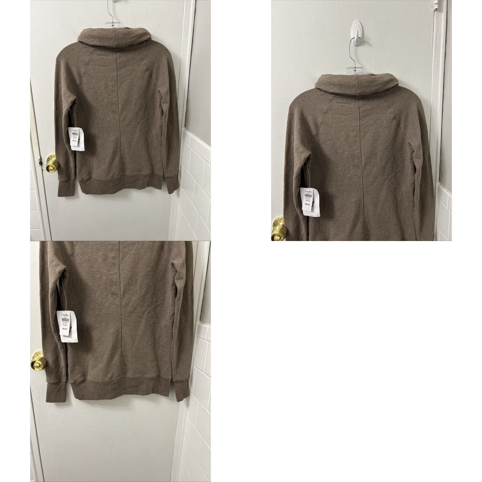 Vintage VINTAGE LL Bean Cozy Pullover Womens XS Brown Cow Neck Hoodie L/S NWT Size XS / US 0-2 / IT 36-38 - 8 Thumbnail