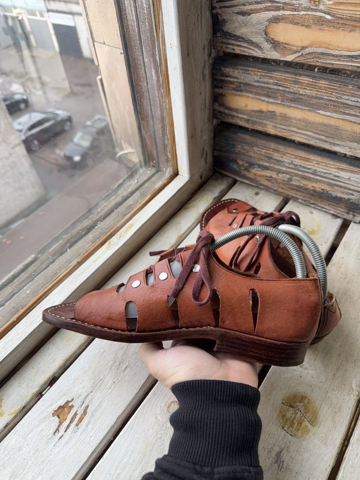 Japanese Brand 90s Sie Wie Bie Bali Handmade Leather Sandals Brown Vintage Size US 10 / EU 43 - 8 Thumbnail