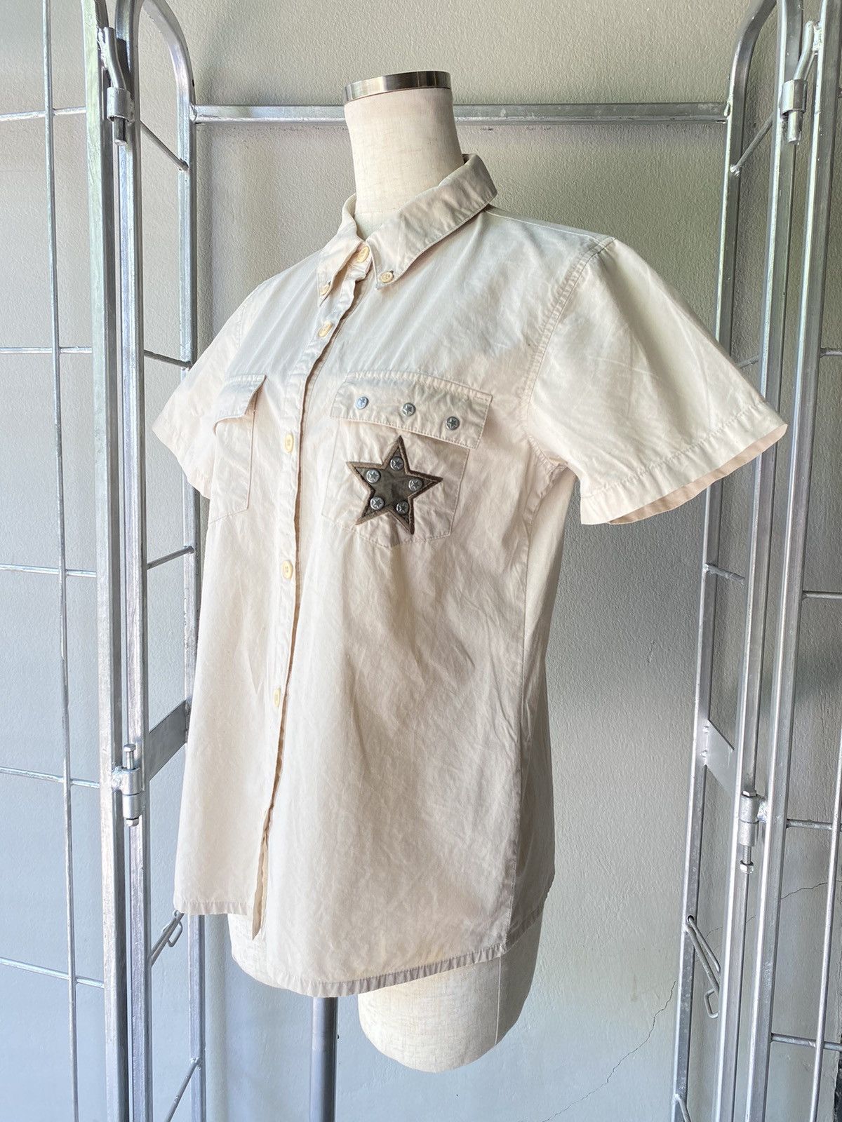 Designer јоку *gal Stellar Pocket Beige Shirt Size M / US 6-8 / IT 42-44 - 3 Thumbnail