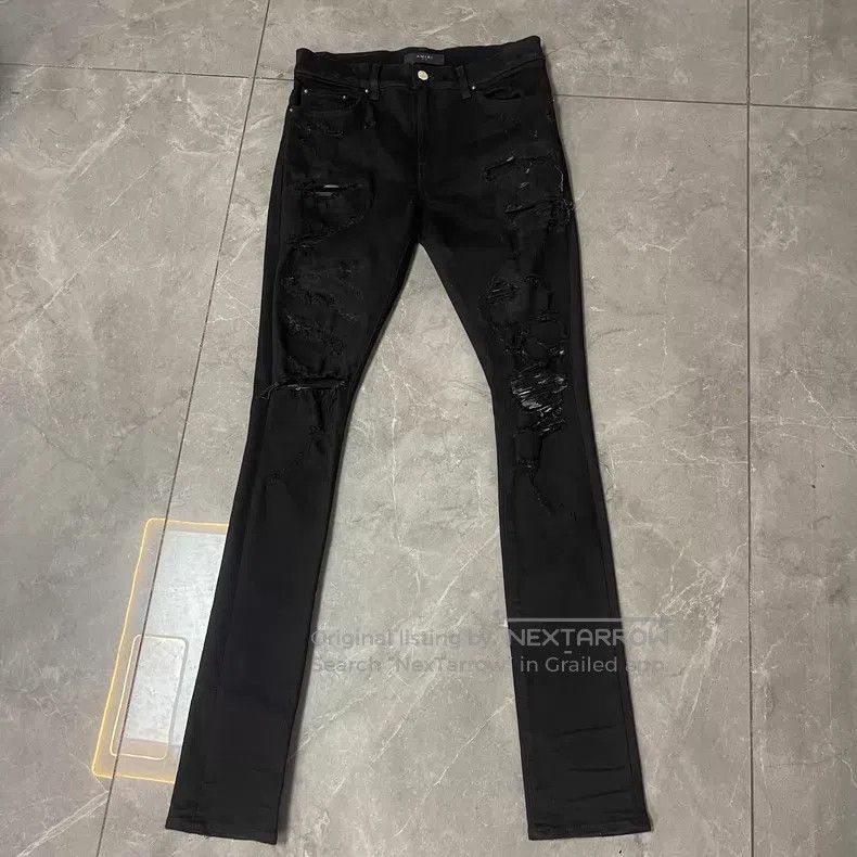 Amiri Amiri Black tattered big destruction pants Size US 30 / EU 46 - 1 Thumbnail