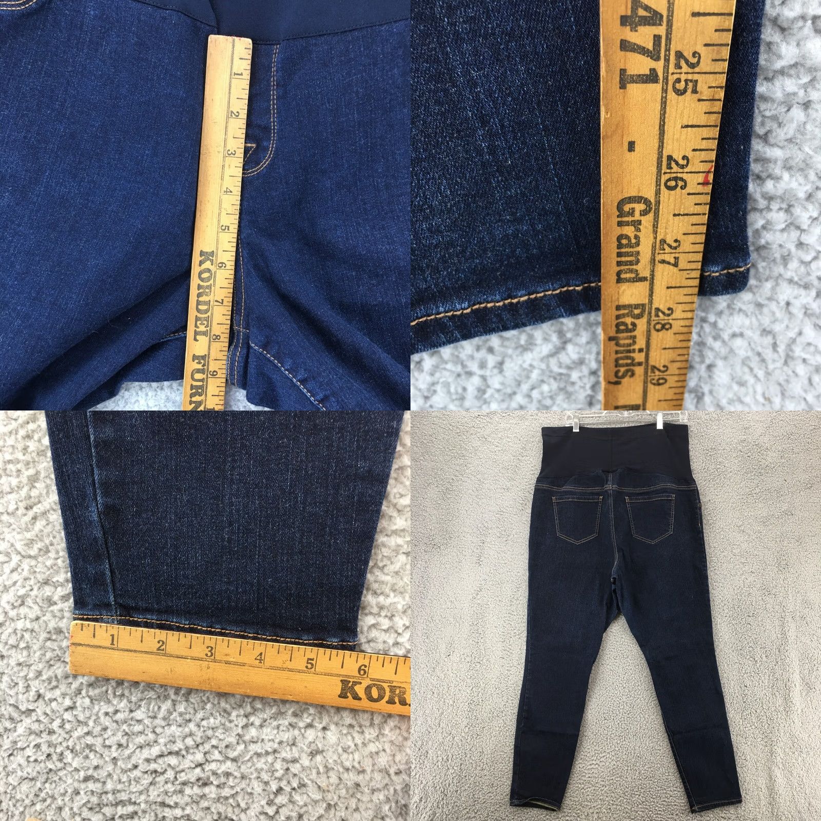 Denime Liz Lange Maternity Jegging Jeans Womens Extra Large Blue Dark Wash Denim Jeans Size 40" / US 18 - 8 Thumbnail