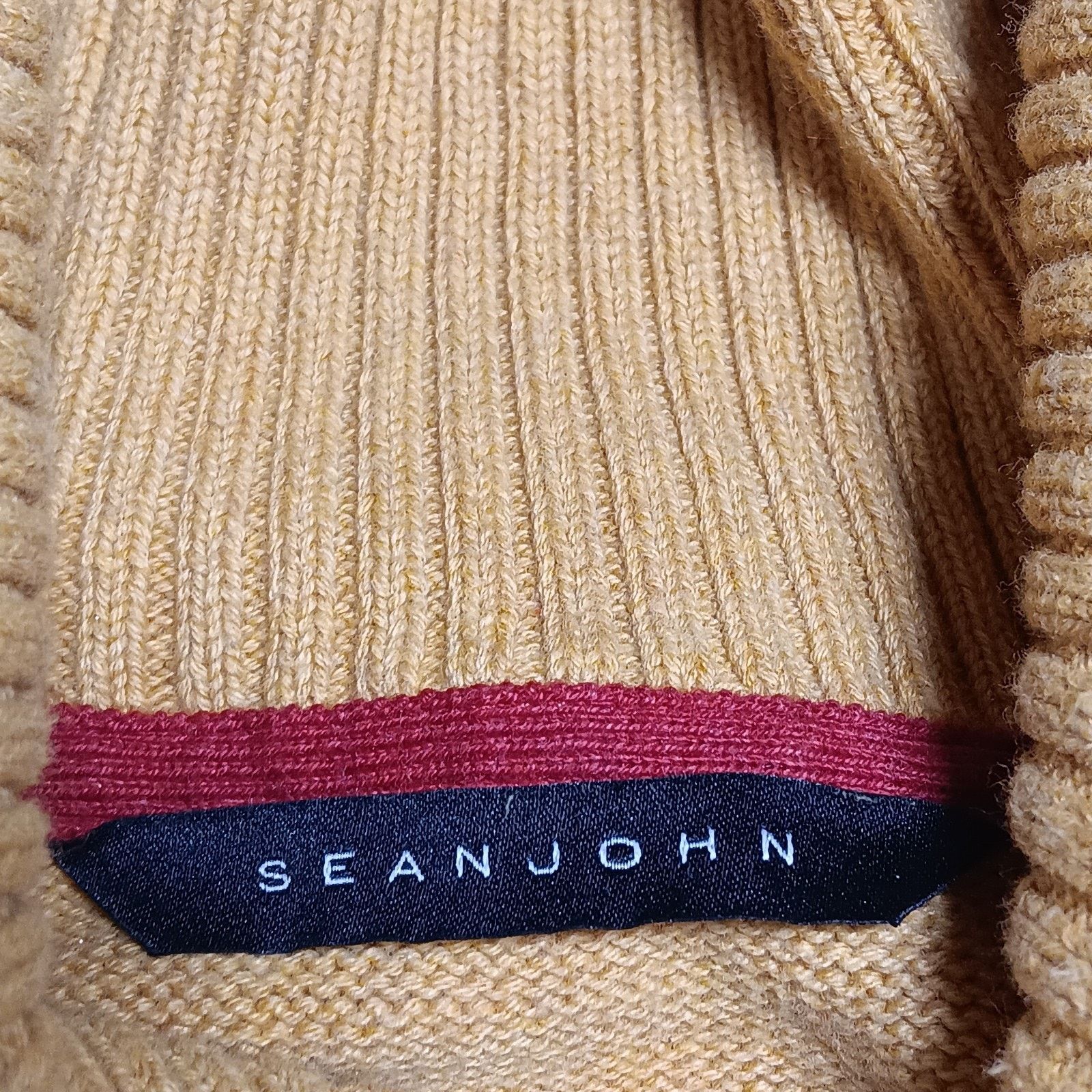 Sean John Sean John Men’s Sweater Size M Gold Shawl Collar Size US M / EU 48-50 / 2 - 3 Thumbnail