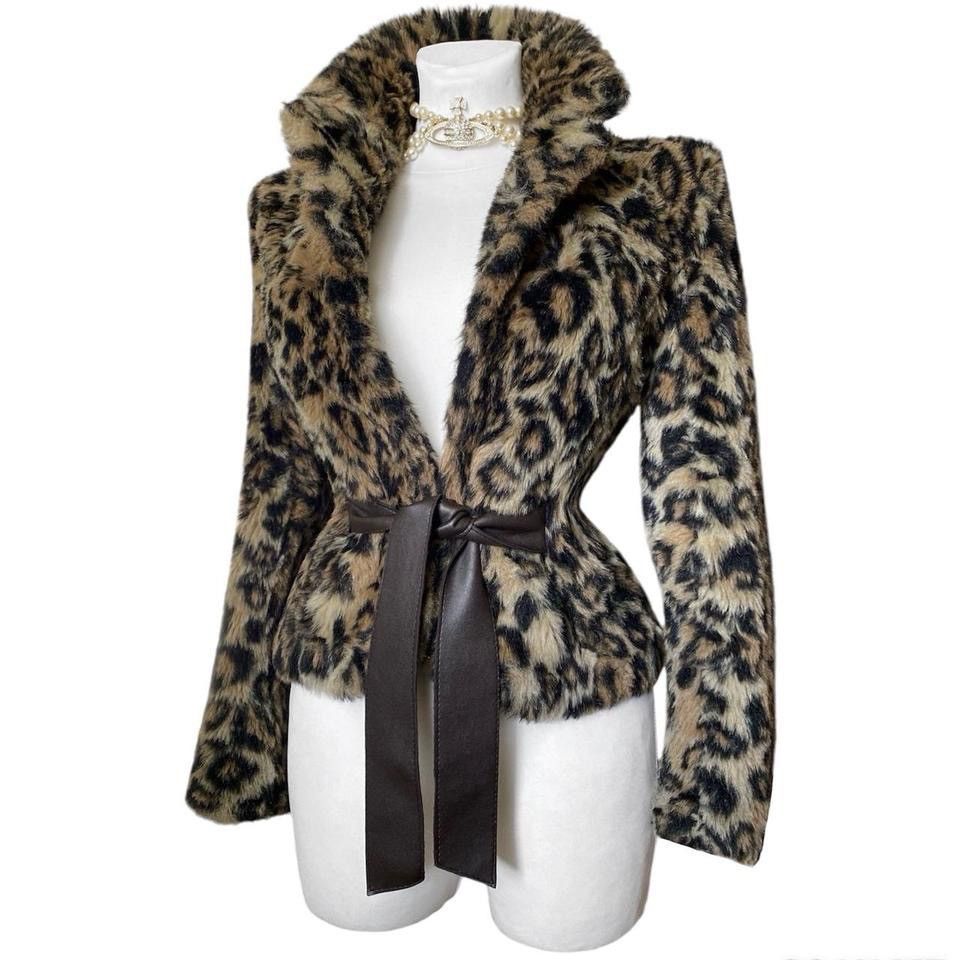 Vintage Beautiful leopard vintage faux fur coat with Size S / US 4 / IT 40 - 2 Thumbnail