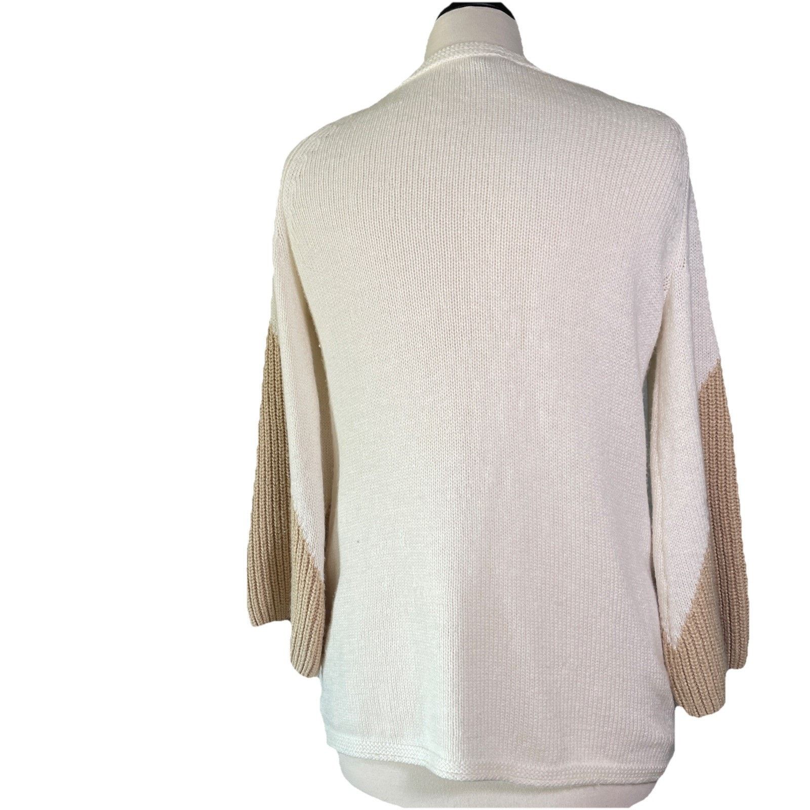 Chicos CHICO'S Pullover Tunic Sweater Women SM Ivory Cashmere Blend Size S / US 4 / IT 40 - 3 Thumbnail