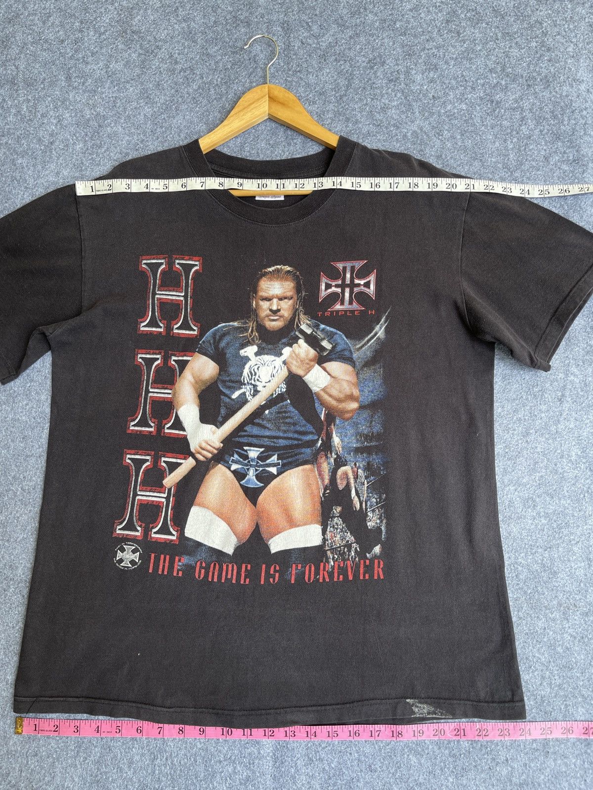 Vintage Rare🔥Vintage 90s Triple H SUN FADED T Shirt Size US XL / EU 56 / 4 - 14 Thumbnail