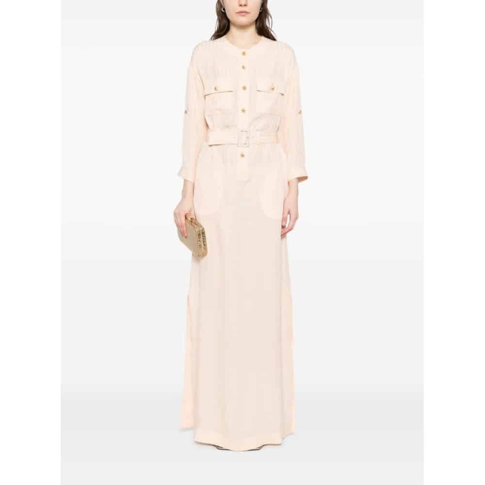 Tom Ford o1loc1c1025 AB3427 Silk Striped Long Polo Dress Light Pink Size M / US 6-8 / IT 42-44 - 2 Thumbnail