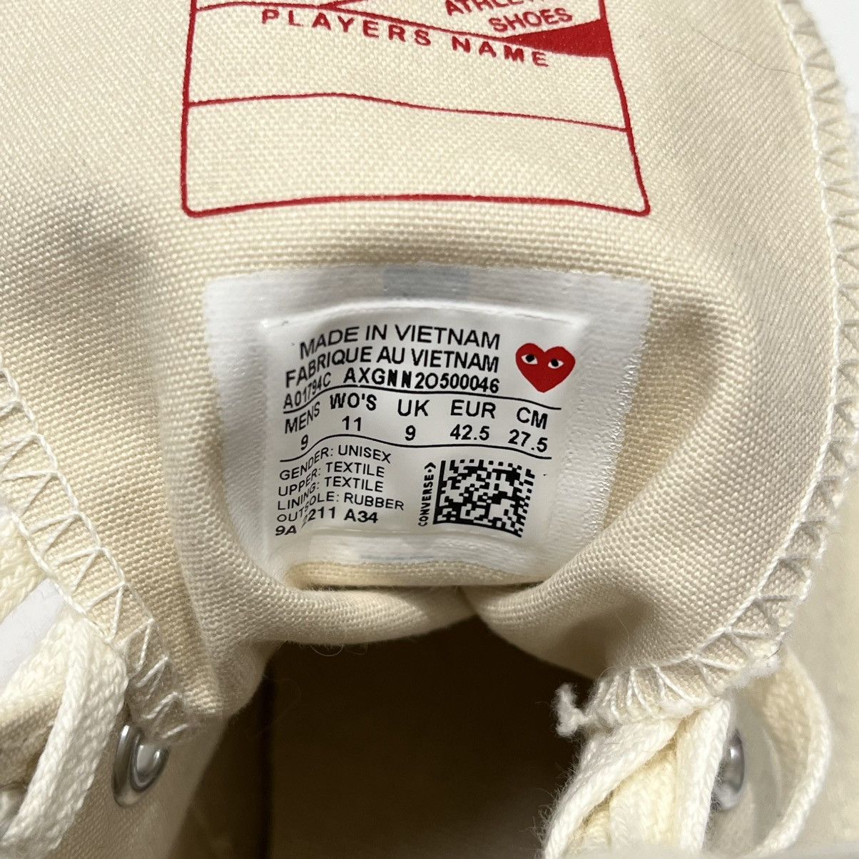 Comme des Garcons PLAY × Converse Converse Chuck Taylor All Star 70 Hi x CDG Play Red Midsole Size US 9 / EU 42 - 11 Thumbnail