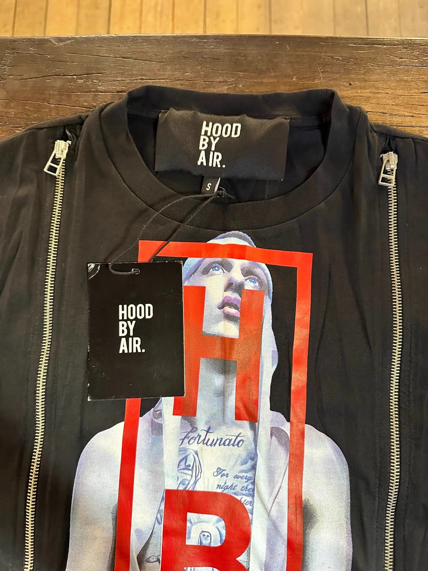 Hood By Air HBA HOOD BY AIR 15FW Black Fortunate Double Zip Tee Ｑ25 Size US M / EU 48-50 / 2 - 4 Thumbnail