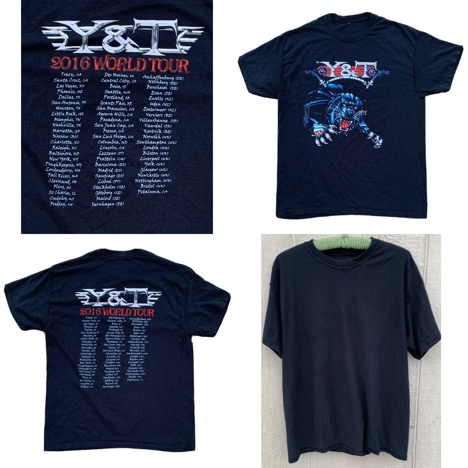 Vintage Y&T Black Tiger 2016 World Tour t shirt XL Men's Rock Band Concert Tee Short Sleeve Crew Neck Black Jersey Solid Graphic Print XS? Size US XL / EU 56 / 4 - 10 Thumbnail