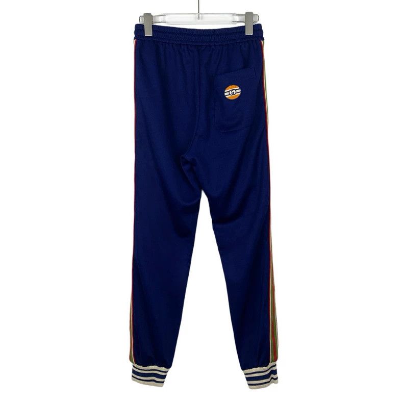 Gucci Gucci Size XS Logo embroidered striped blue casual pants s Size US 27 - 2 Thumbnail