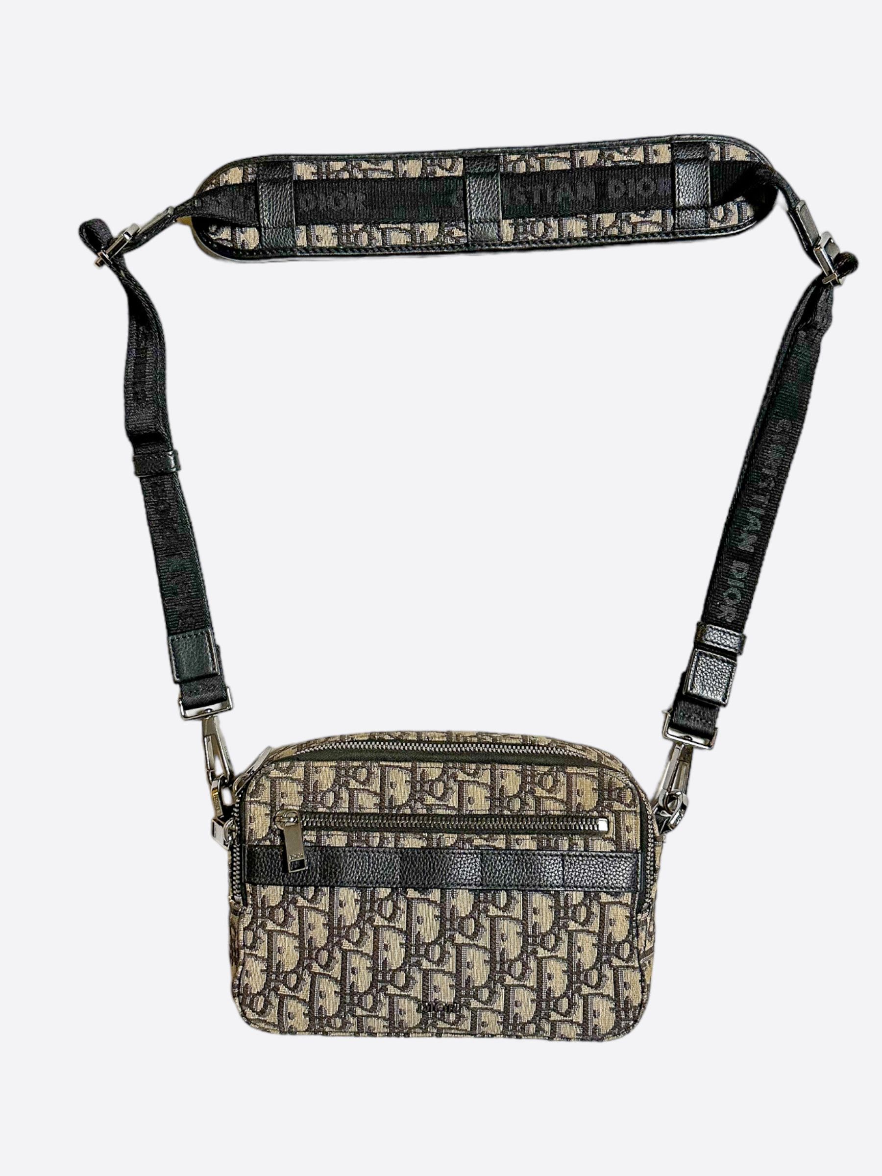 image of Dior Beige Oblique Safari Messenger Bag, Men's