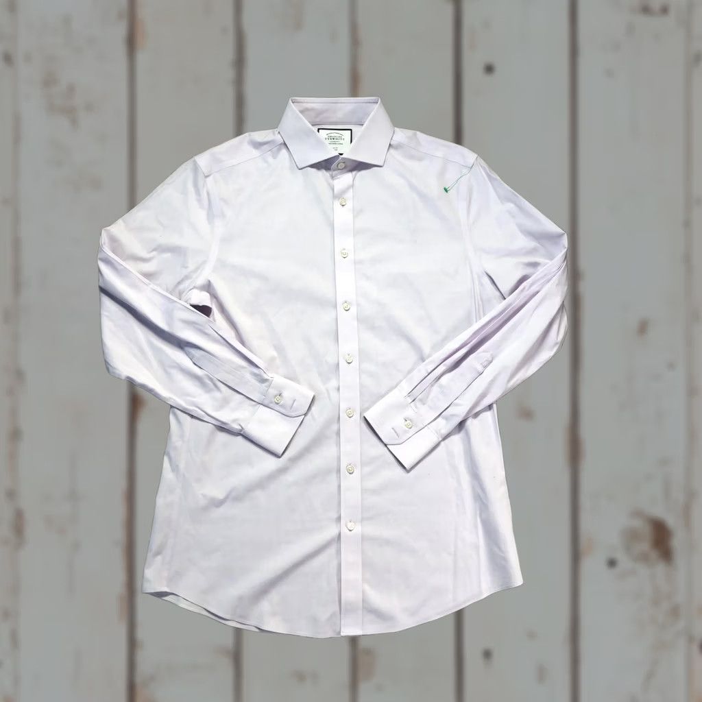 Charles Tyrwhitt Charles Tyrwhitt Dress Shirt Mens 16 Slim Fit Pink Check Non-Iron 100% Cotton Short Sleeve: No, Long Sleeve Size 42R - 1 Thumbnail