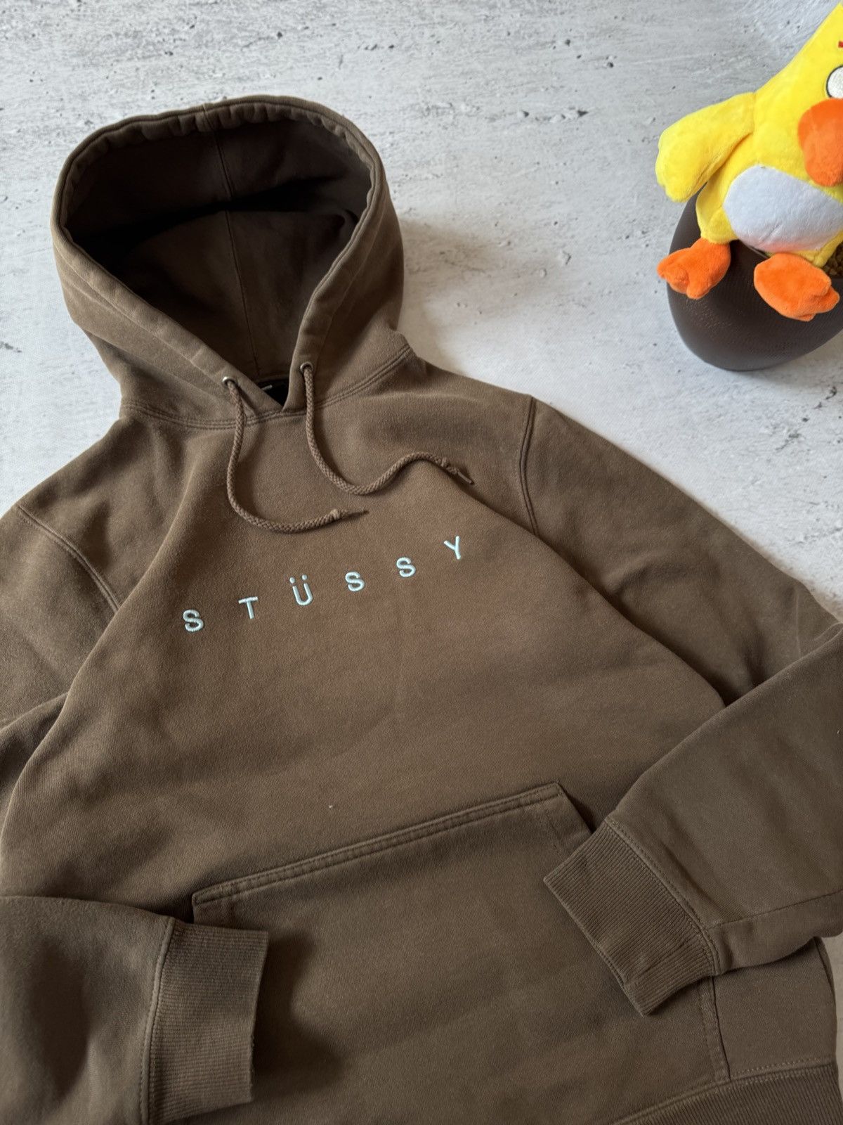 Stussy × Vintage STUSSY BROWN CENTER HUFT LOGO OVERSIZE BAGGY FIT HOODIE Size US S / EU 44-46 / 1 - 5 Thumbnail