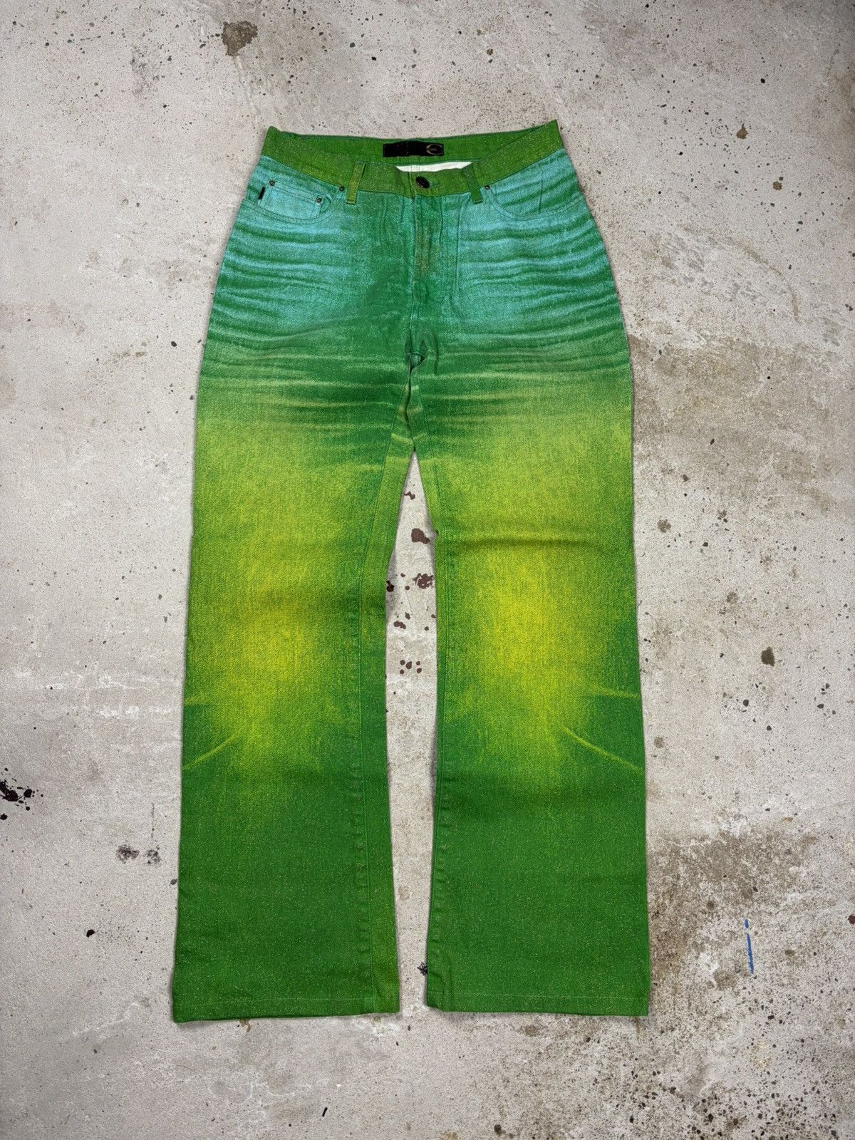 Just Cavalli Vintage 2000s Roberto Just Cavalli Psychodelic Flare Pants Size 27" / US 4 / IT 40 - 1 Thumbnail