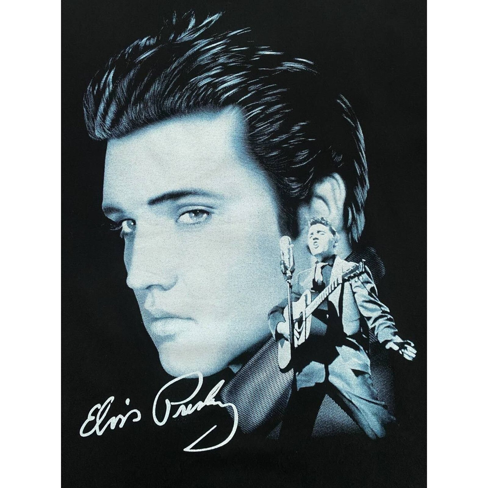 Band Tees × Vintage VINTAGE ELVIS PRESLEY PORTRAIT PHOTO DOUBLE SIDED KING TEE Size US XL / EU 56 / 4 - 4 Thumbnail