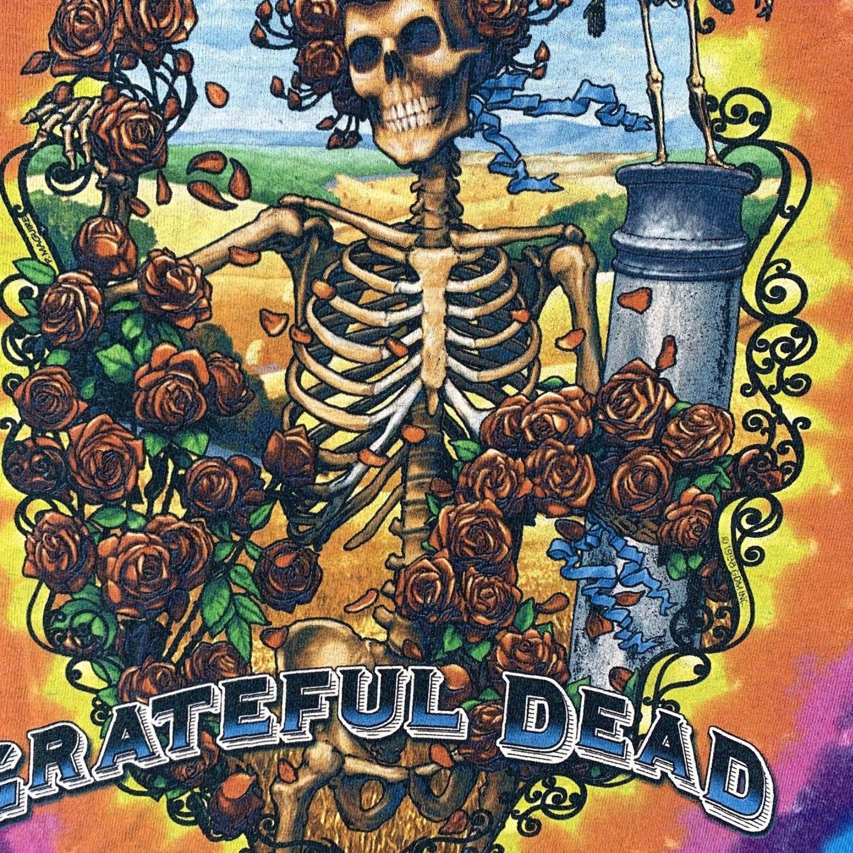 Liquid Blue VINTAGE Liquid Blue Grateful Dead Skeleton Skull Band T-Shirt Blue M Crew Neck Short Sleeve Men Regular Size US M / EU 48-50 / 2 - 7 Thumbnail