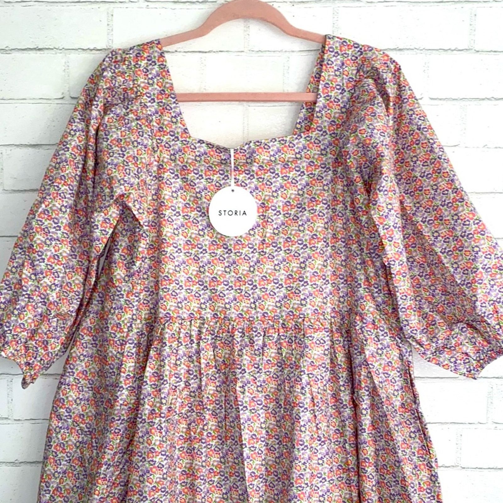 Anthropologie NEW NWT STORIA puff sleeve liberty babydoll dress LG Size L / US 10 / IT 46 - 5 Thumbnail