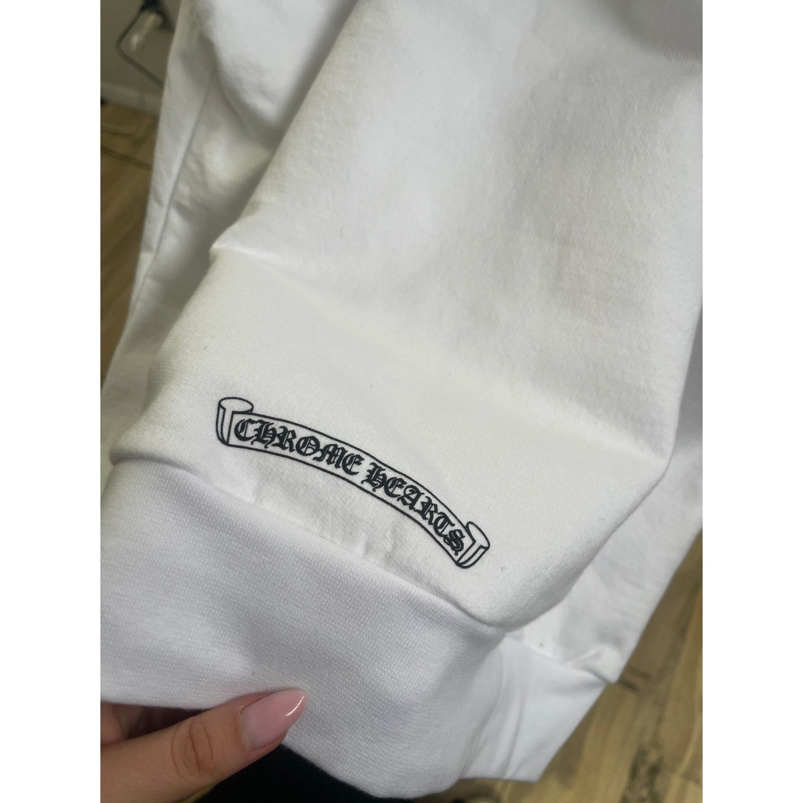 Chrome Hearts Chrome Hearts Vertical Logo Pullover Hoodie - White - Medium Size US M / EU 48-50 / 2 - 3 Thumbnail