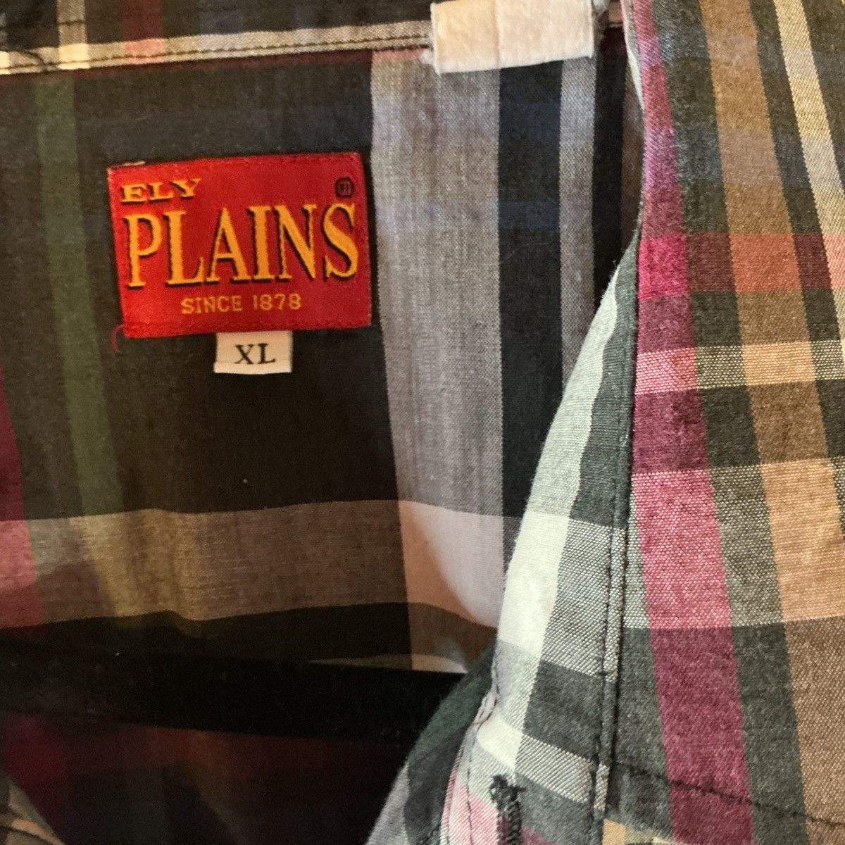 Other Ely Plains Men XL navy Plaid Western Shirt w/ Pearl Snaps Size US XL / EU 56 / 4 - 3 Thumbnail