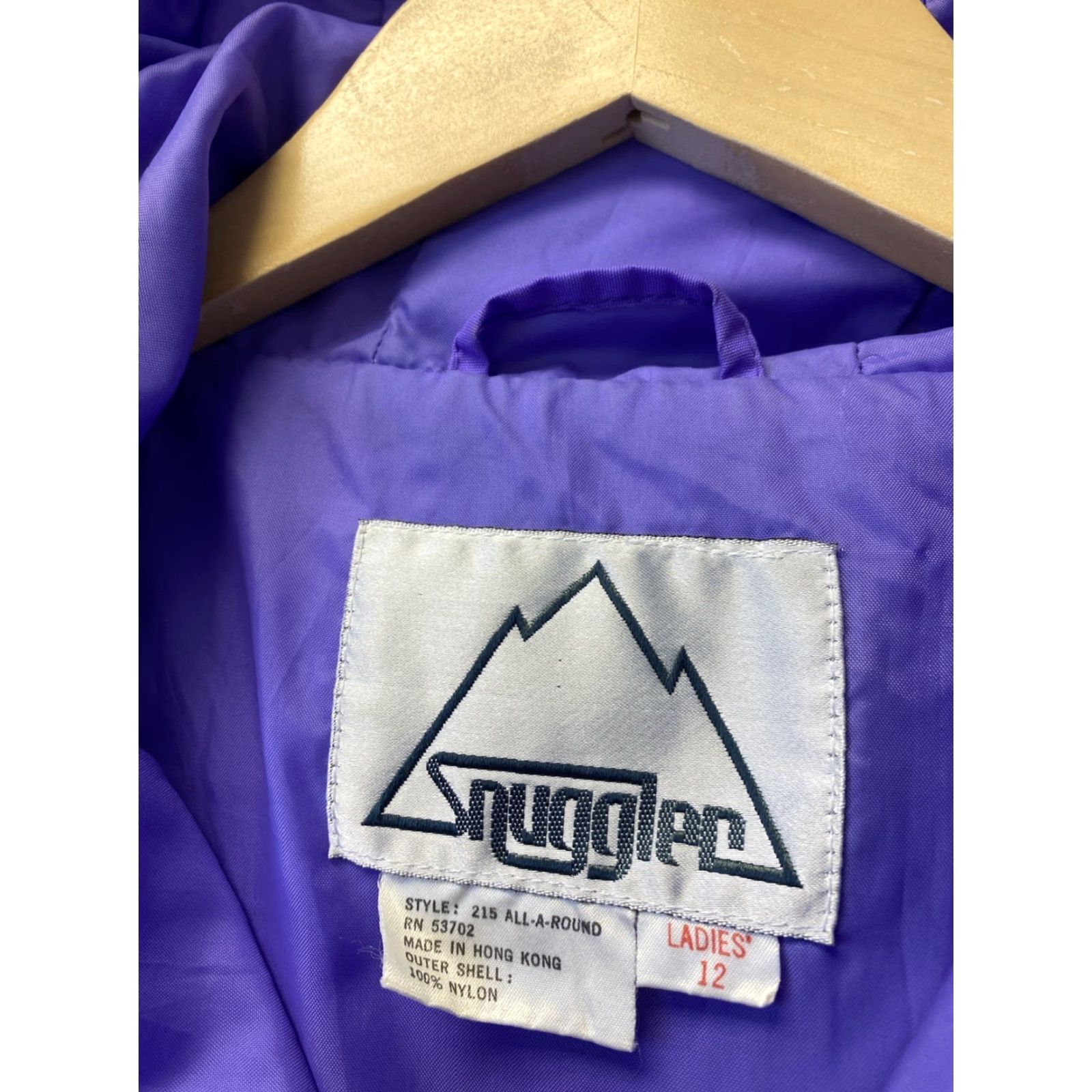 Vintage VINTAGE Anorak Snuggler Windbreaker Jacket Women’s 12 Purple Nylon Zip Hooded 90s 80s Theme Mens Womens Size XL / US 12-14 / IT 48-50 - 3 Thumbnail