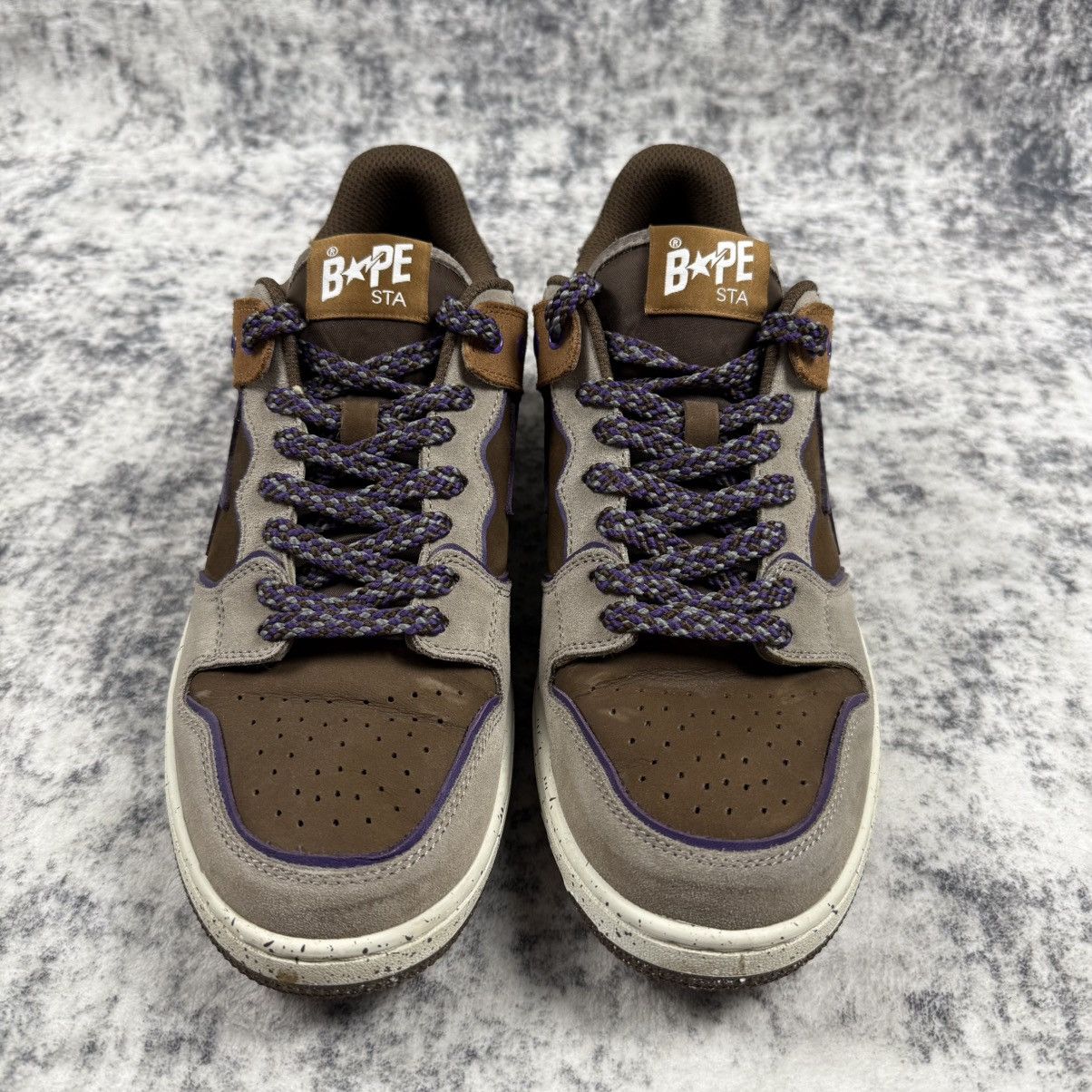 Bape BAPE STA Low ‘Brown/Purple’ Leather Sneakers Size US 11 / EU 44 - 5 Thumbnail
