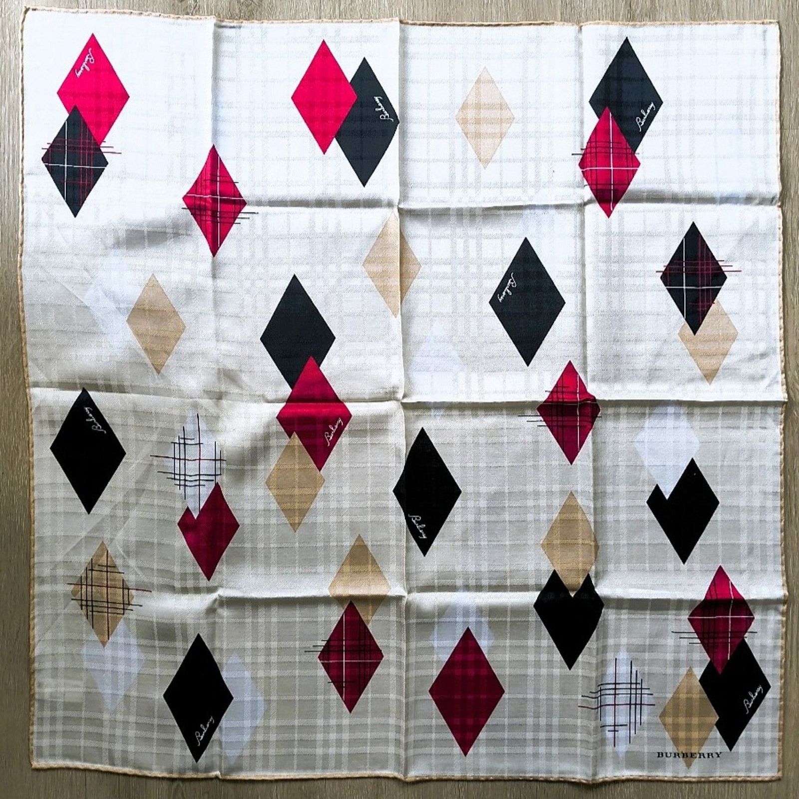 Burberry Burberry Nova Check Design - Silk Handkerchief Scarf Size ONE SIZE - 1 Thumbnail