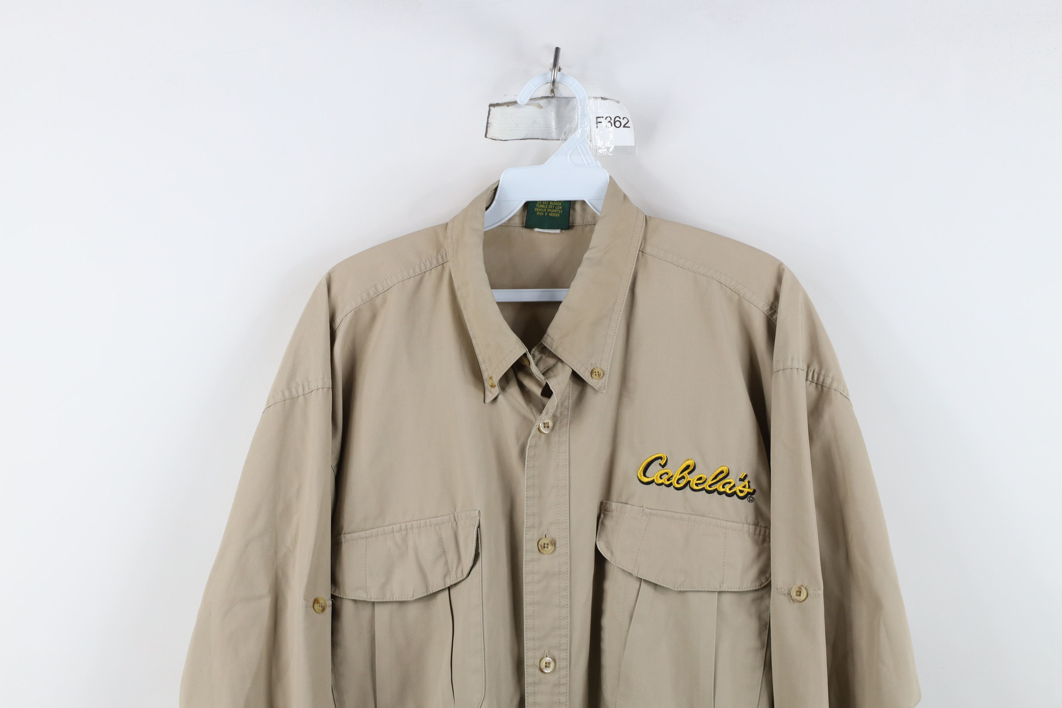 Cabelas Vintage 90s Cabelas Spell Out Safari Bush Button Shirt Size US L / EU 52-54 / 3 - 2 Thumbnail