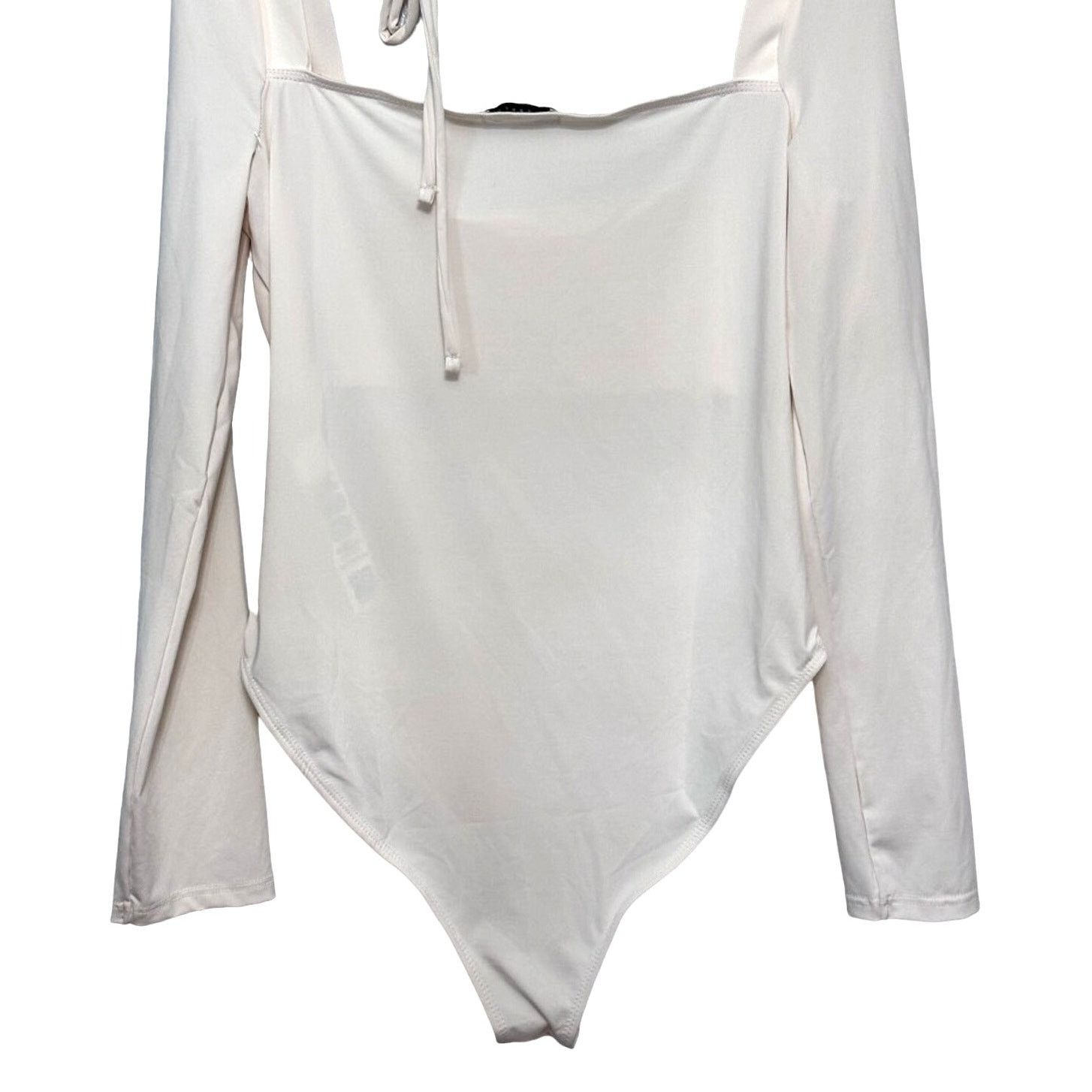 Topshop Topshop Bodysuit Long Sleeve Square Neck Women's Ivory 12 Size XL / US 12-14 / IT 48-50 - 8 Thumbnail