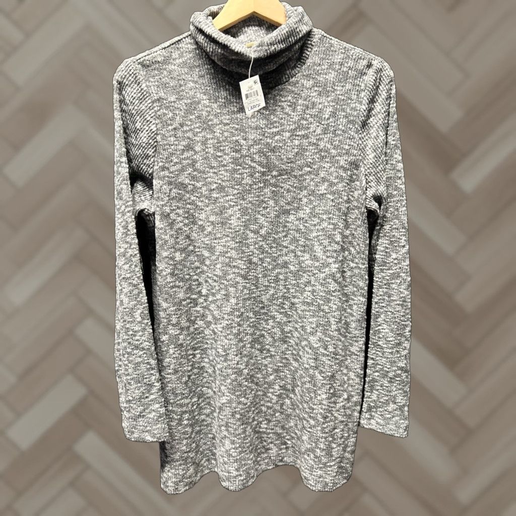 Vintage Style & Co Turtleneck Shirt Mock Gray Long Sleeve NWT Womens Large Size L / US 10 / IT 46 - 1 Thumbnail