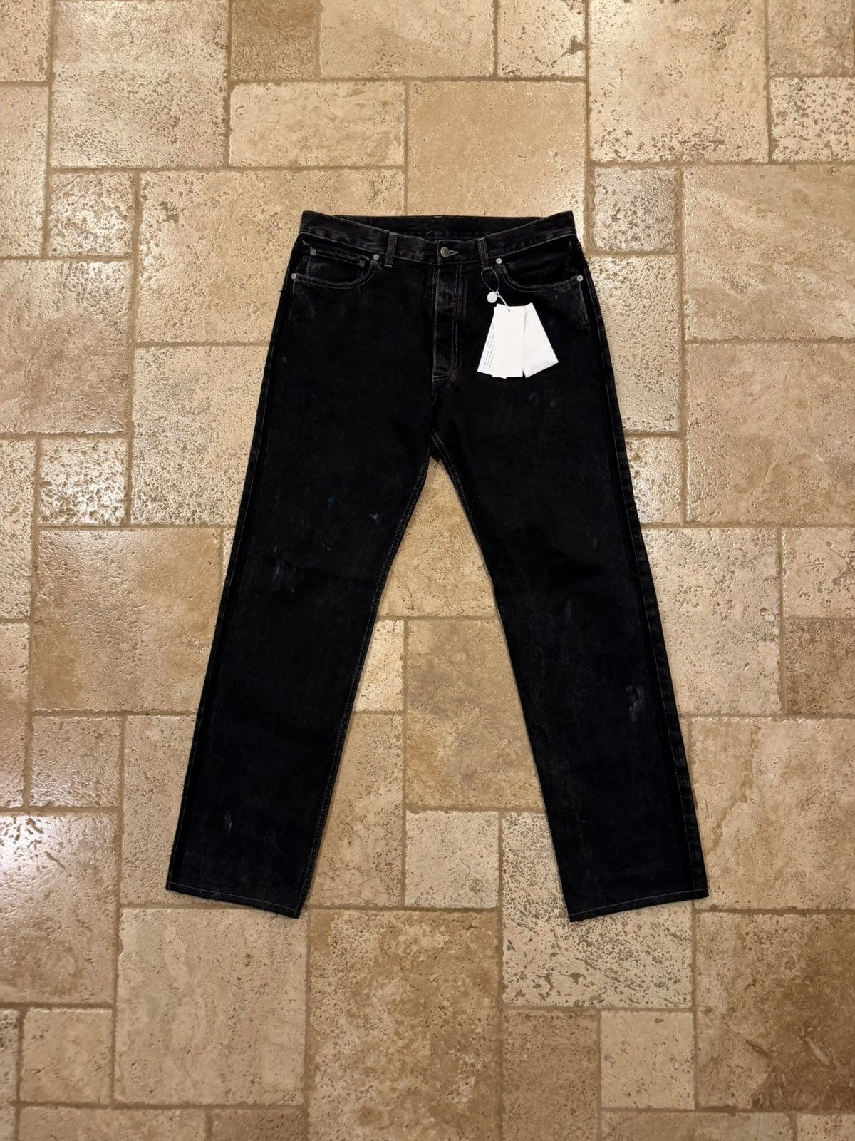 Maison Margiela Maison Margiela 2022 Work Wear Black Painted 3 Pocket Denim Size US 36 / EU 52 - 1 Thumbnail