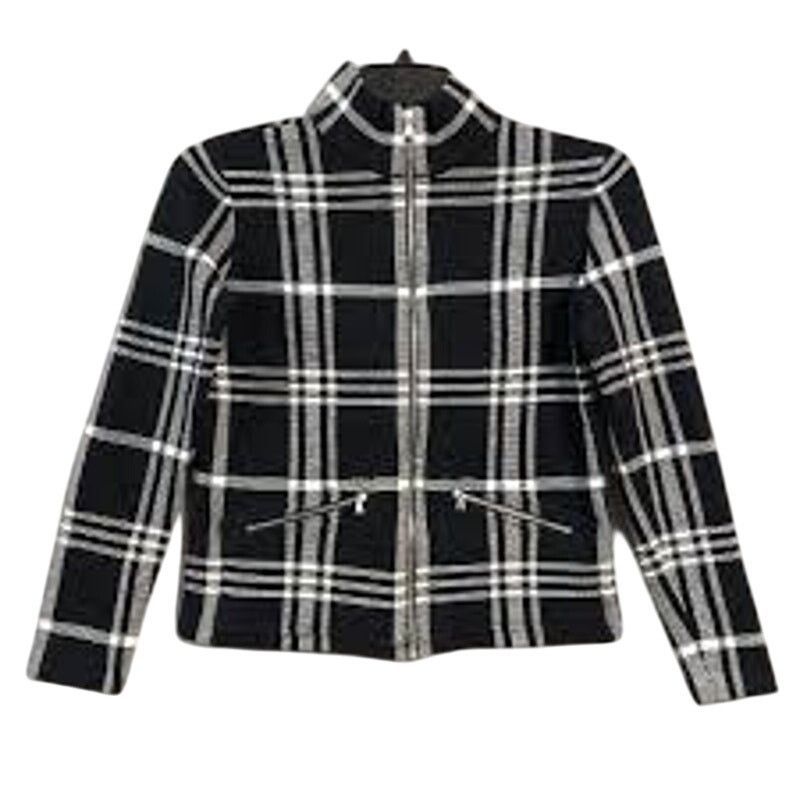 Ralph Lauren Ralph Lauren Black & White Plaid Zip-Up Cotton Blazer Medium Size M / US 6-8 / IT 42-44 - 1 Thumbnail