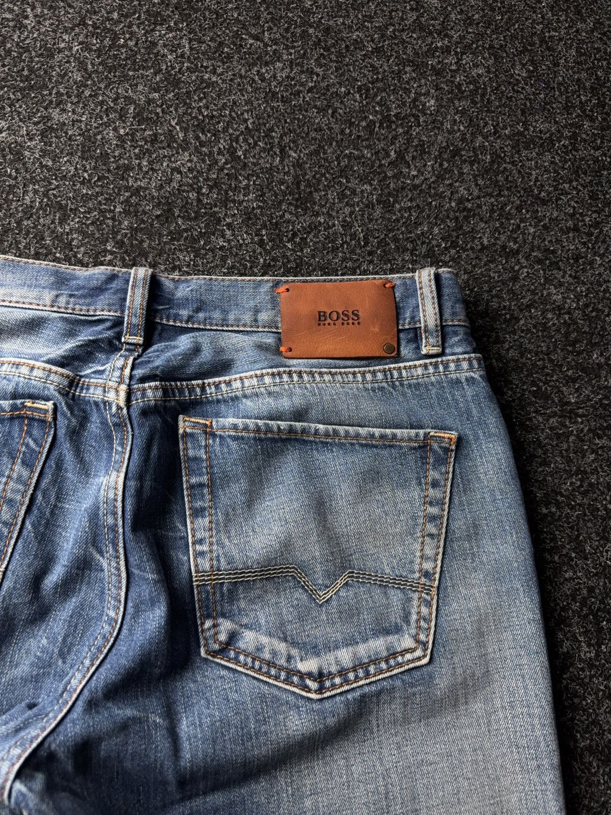 Hugo Boss Vintage 90s Y2K BOSS Orange Distressed Button Fly Jeans Size US 35 - 18 Thumbnail