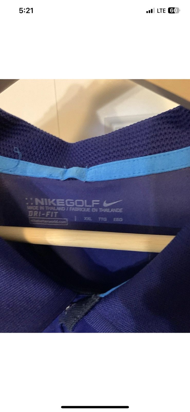 Nike Nike golf mens sz 2XL polo shirt blue purple dri fit Size US XXL / EU 58 / 5 - 2 Thumbnail