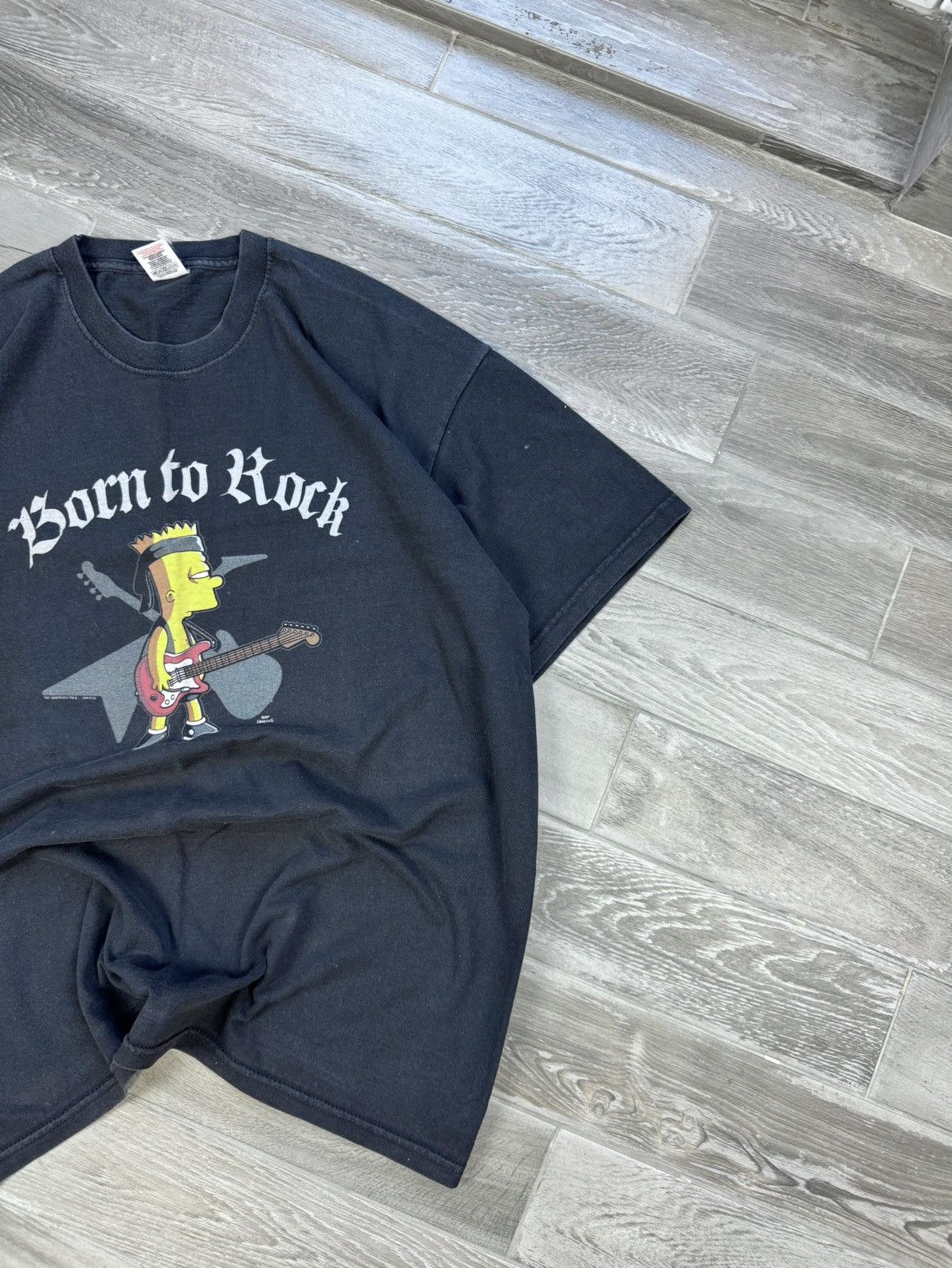 Vintage VTG Bart Simpson Born to rock 2009 Fruit of the loom tee Size US XL / EU 56 / 4 - 3 Thumbnail