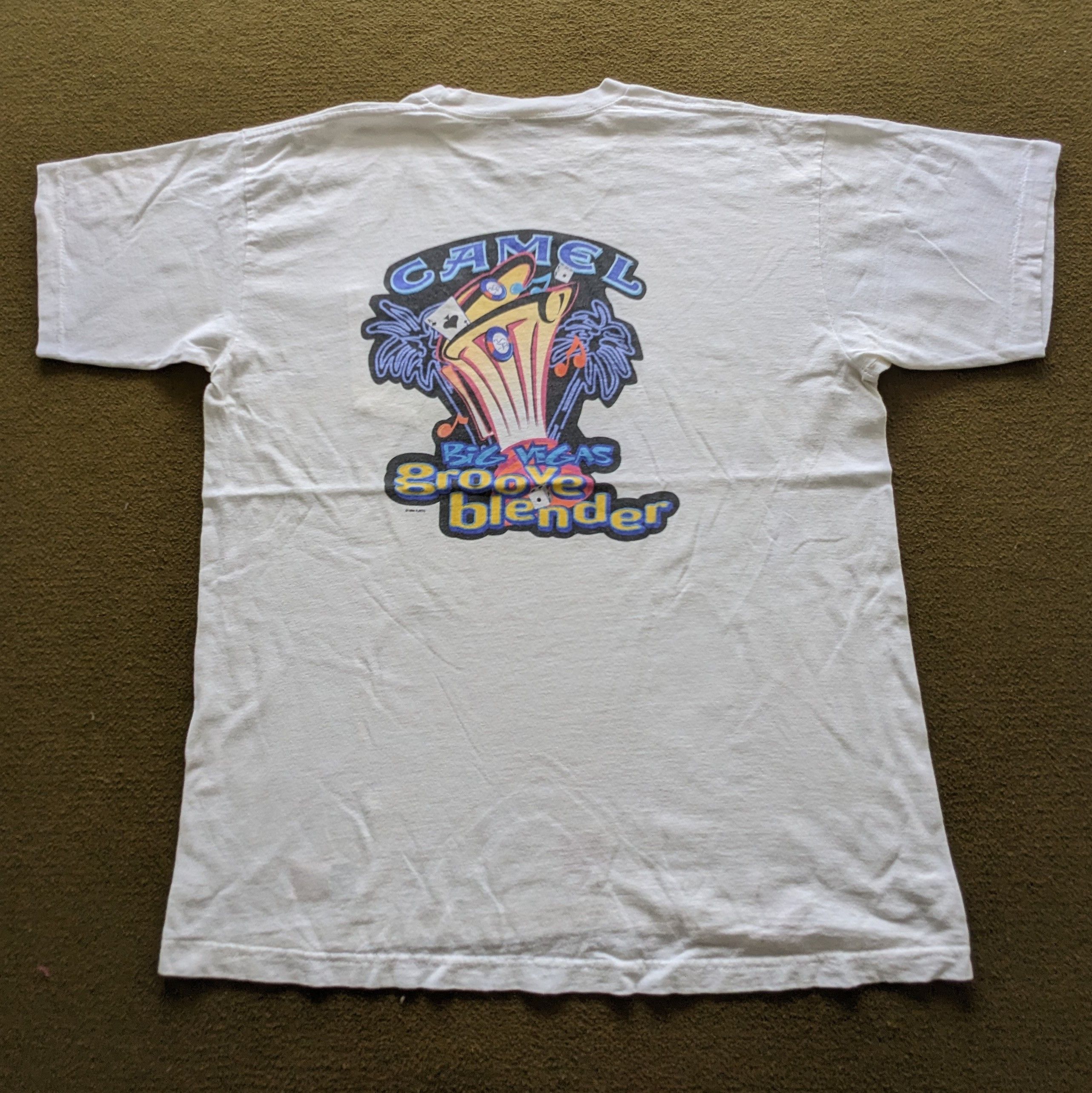 Vintage Vintage 90's CAMEL Big Vegas Groove Blender T-shirt Size US XL / EU 56 / 4 - 1 Thumbnail