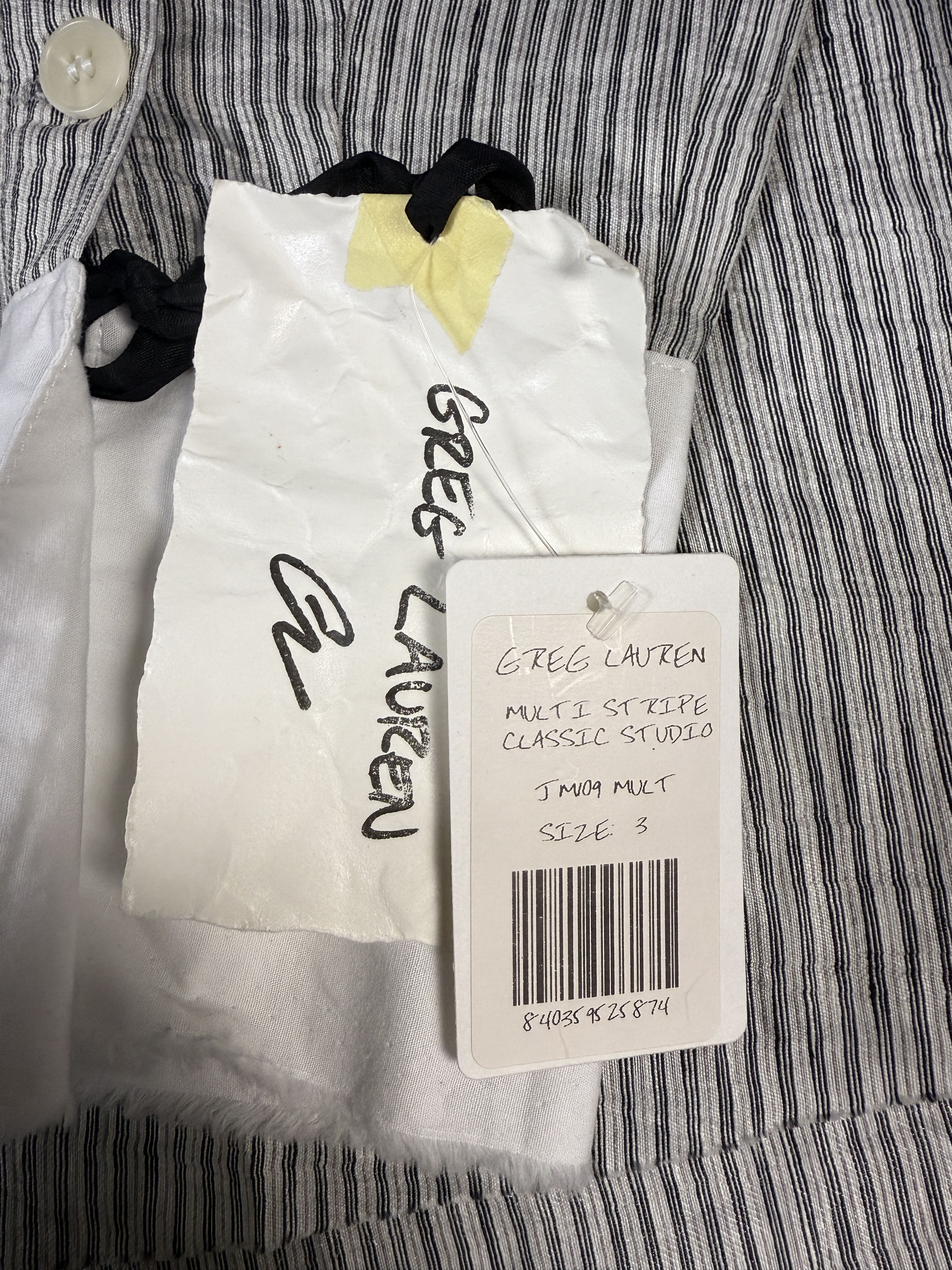 Greg Lauren $1k Greg Lauren Stripe Classic Bib Studio Shirt Size US L / EU 52-54 / 3 - 7 Thumbnail