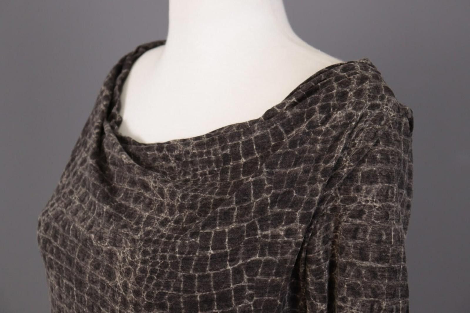 Designer Max Mara Blue Brown Wool Animals Printed Shirt Size S Size S / US 4 / IT 40 - 8 Thumbnail