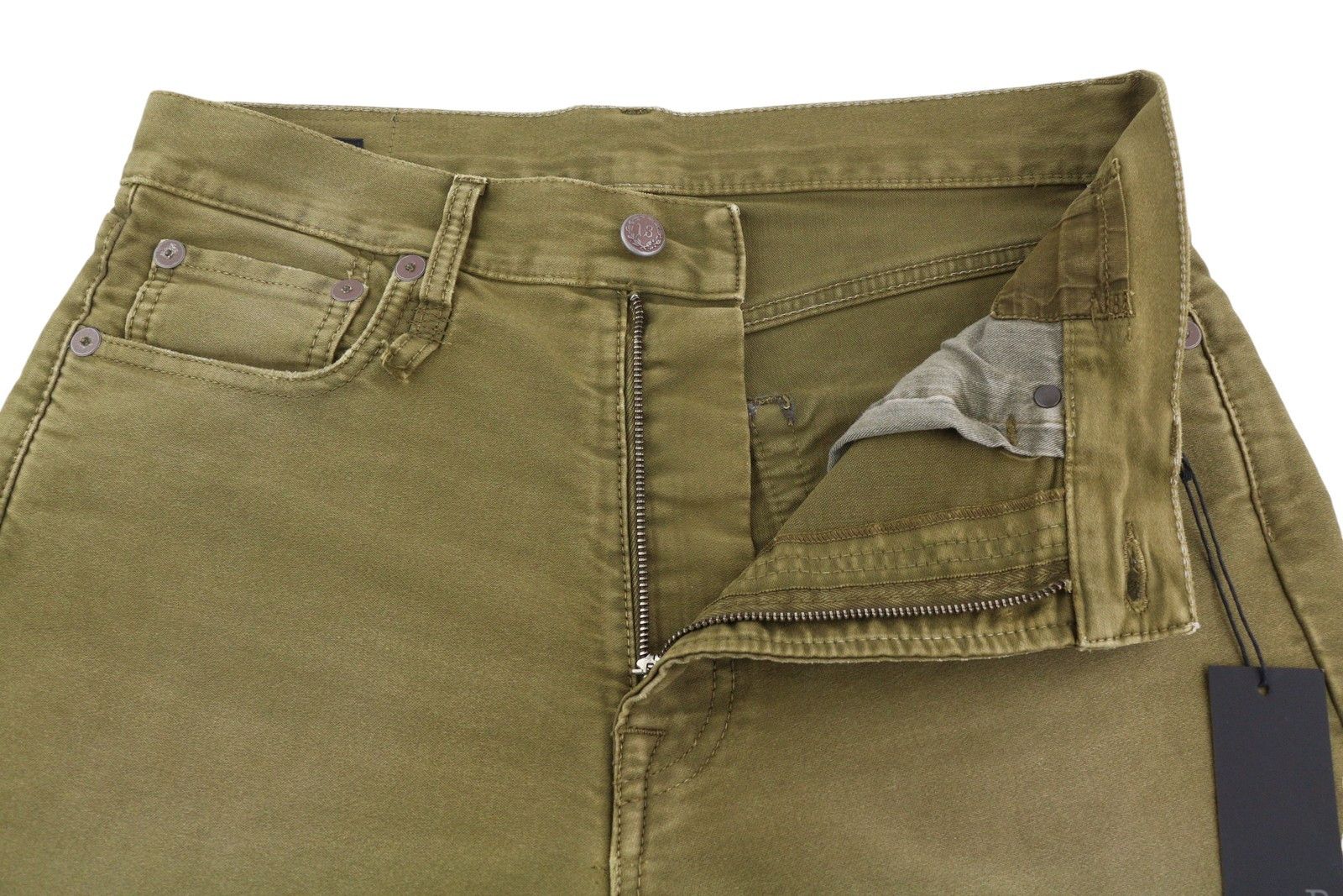R13 BOYFRIEND 27 Olive Garment Dyed Moleskin Faded FW25 86611 Size 27" / US 4 / IT 40 - 4 Thumbnail