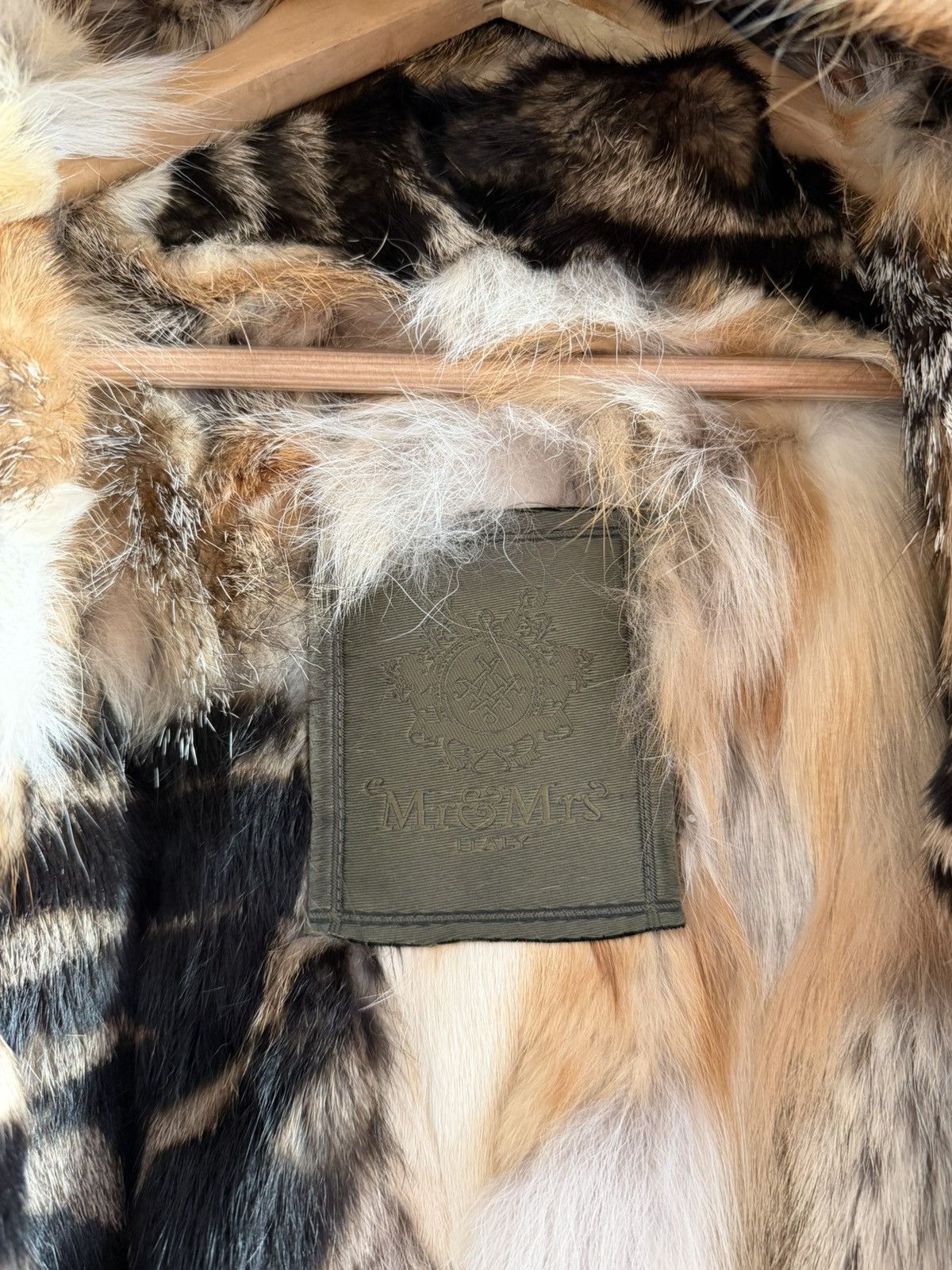 MR & MRS ITALY Mr & Mrs Italy Army Fox Coyote Rabbit Fur Parka Size M / US 6-8 / IT 42-44 - 3 Thumbnail