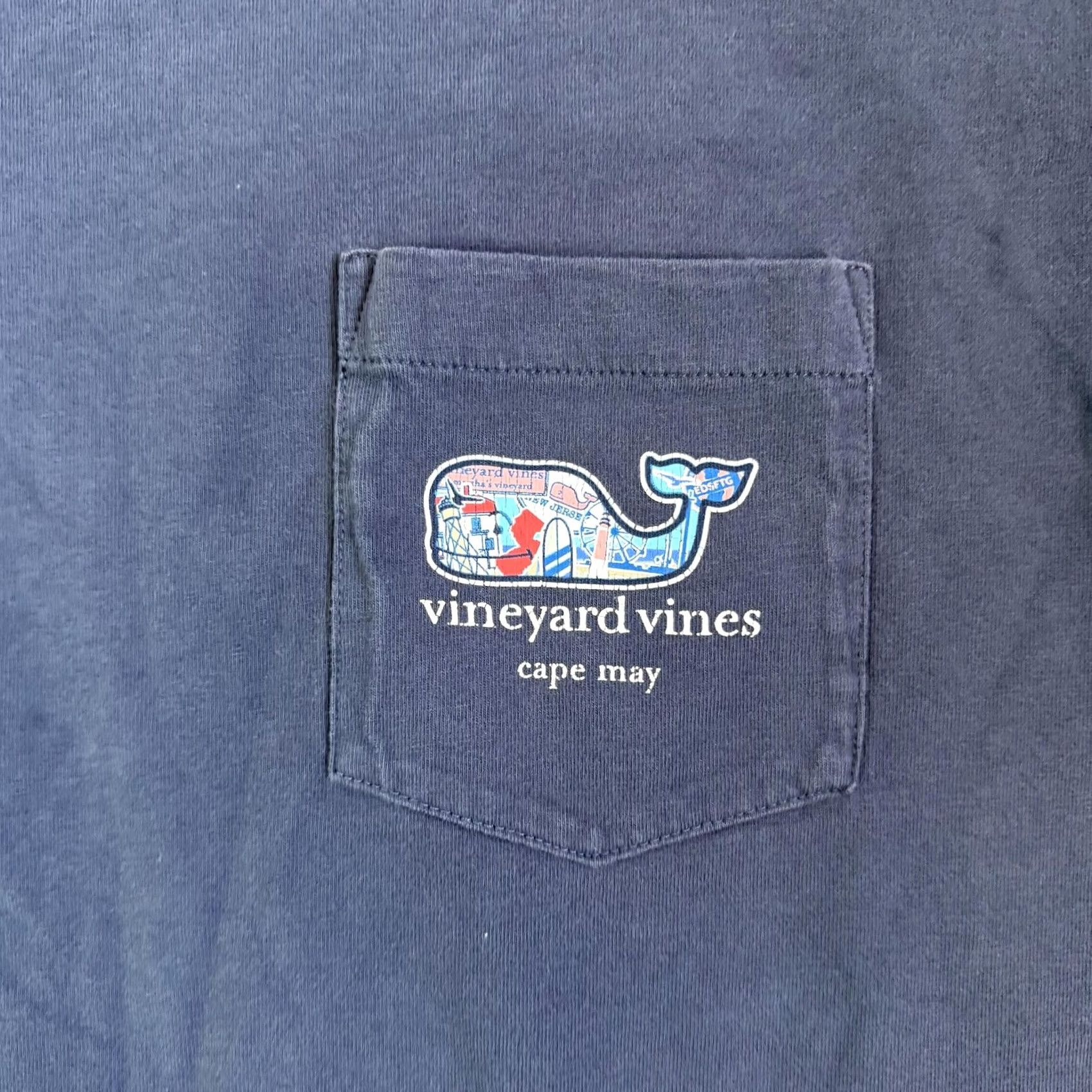Vineyard Vines Vineyard Vines Shirt Mens Medium Blue Cape May Pocket Whale Tee T-Shirt Size US M / EU 48-50 / 2 - 2 Thumbnail